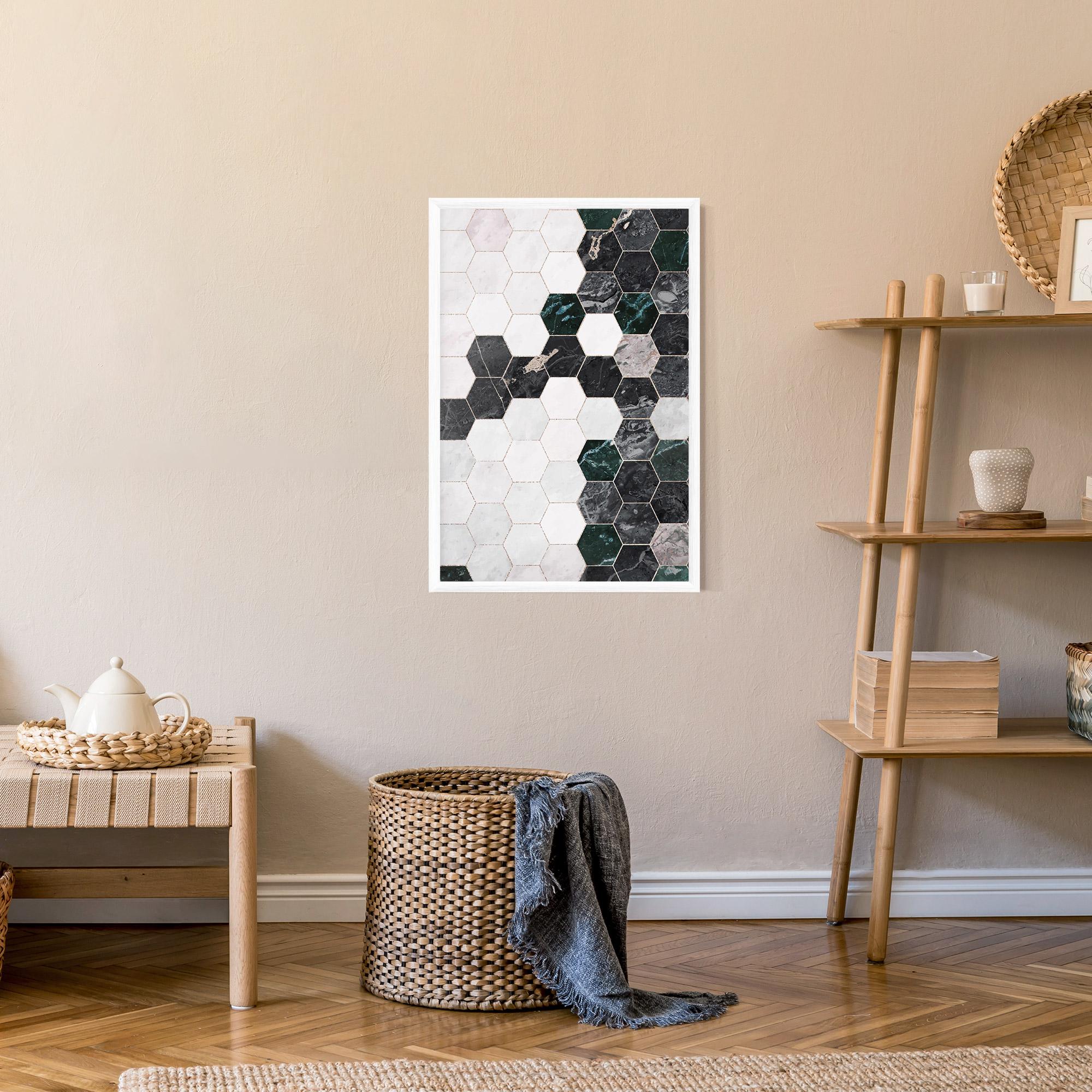 Рамкиран постер Green Hexagon mockup 9