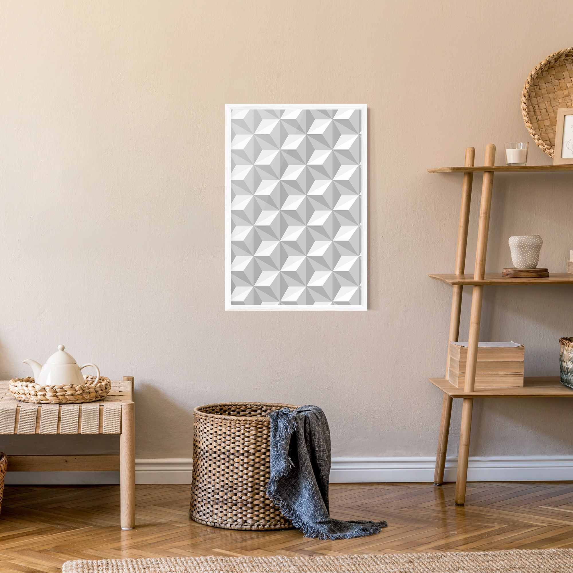 White Triangle Pattern mockup 9