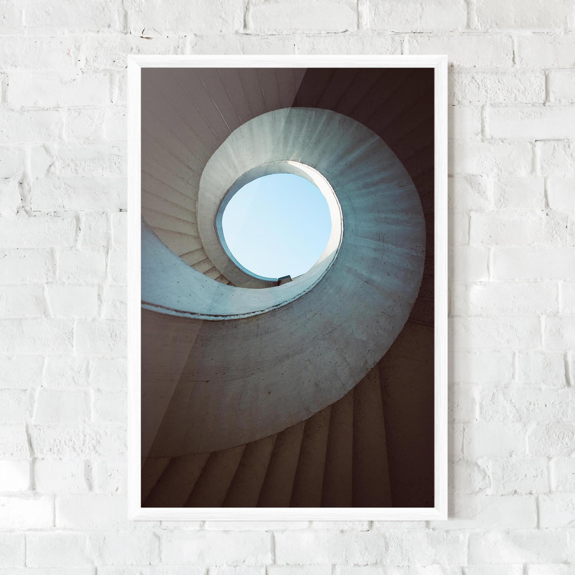 Рамкиран постер Spiral Cream Stairs mockup 0