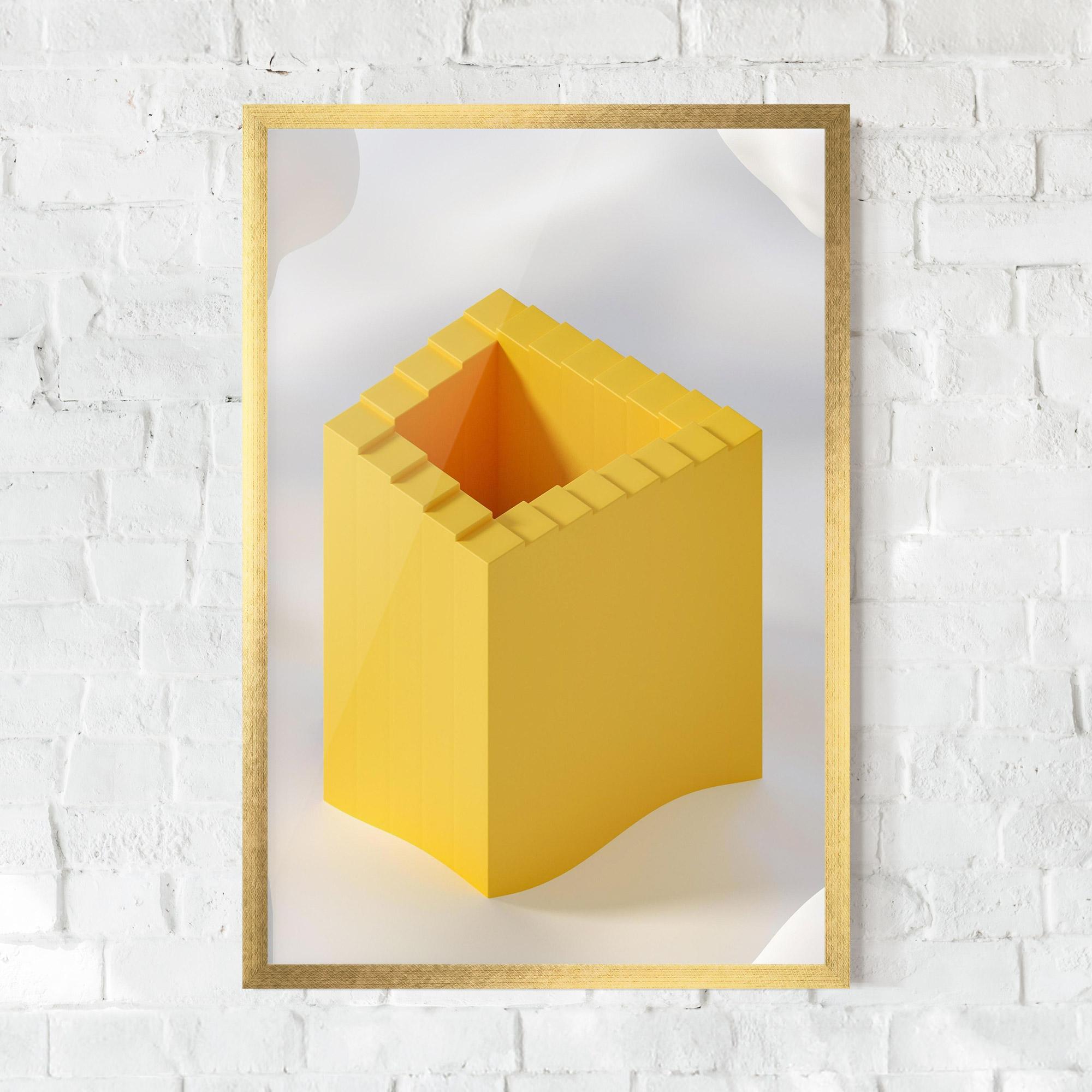 Рамкиран постер Yellow Shape mockup 0