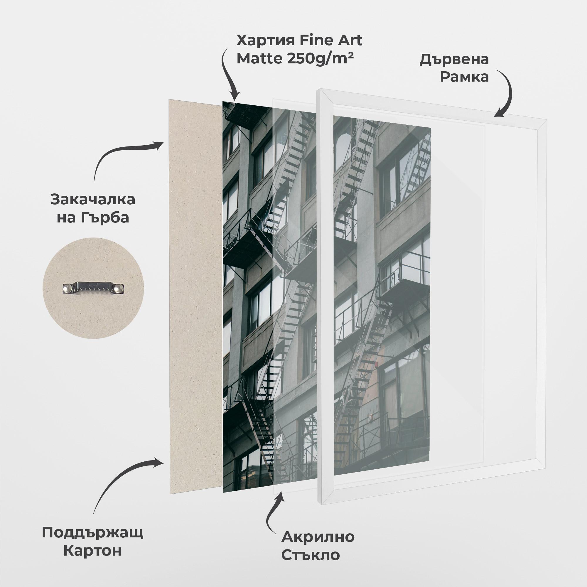 Рамкиран постер Building Stairs mockup 1