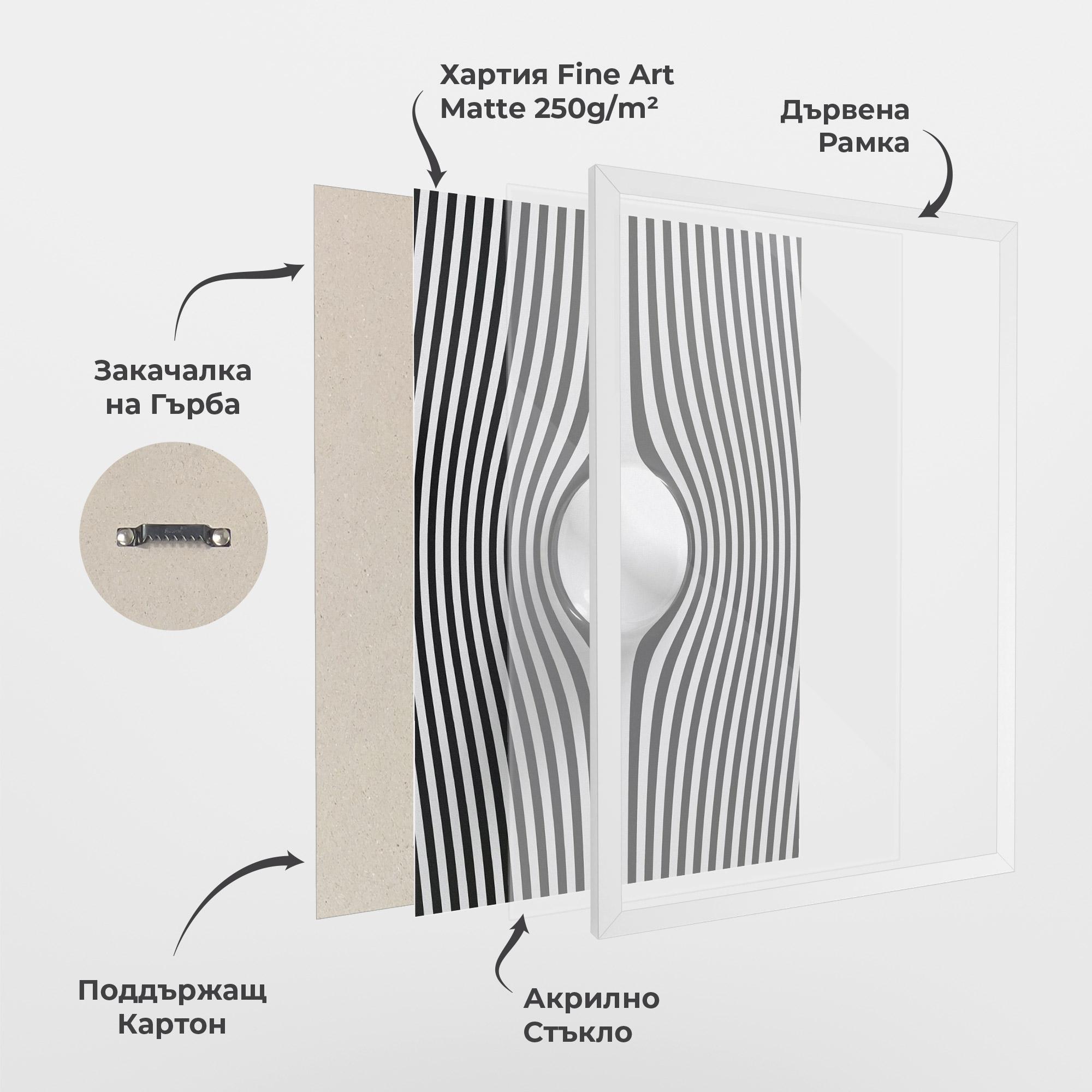 Рамкиран постер White Ball Lines mockup 1