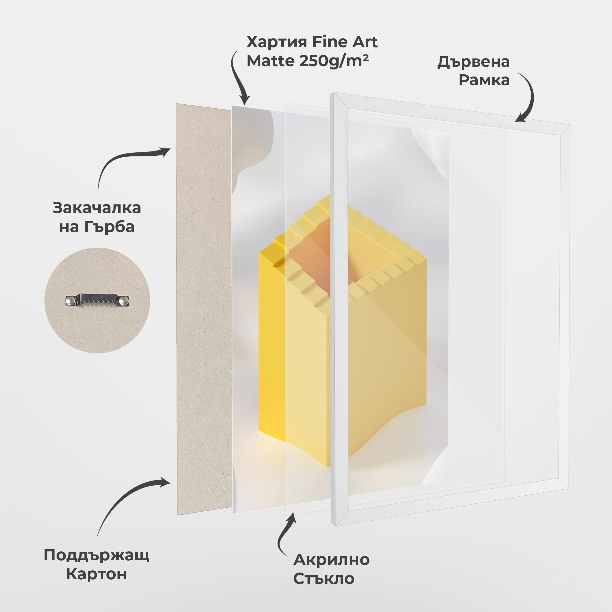 Рамкиран постер Yellow Shape mockup 1