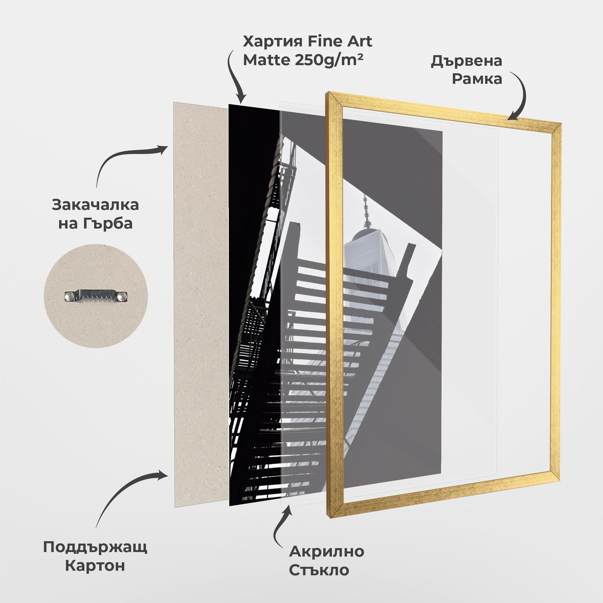 Рамкиран постер Black Stairs Floating mockup 1