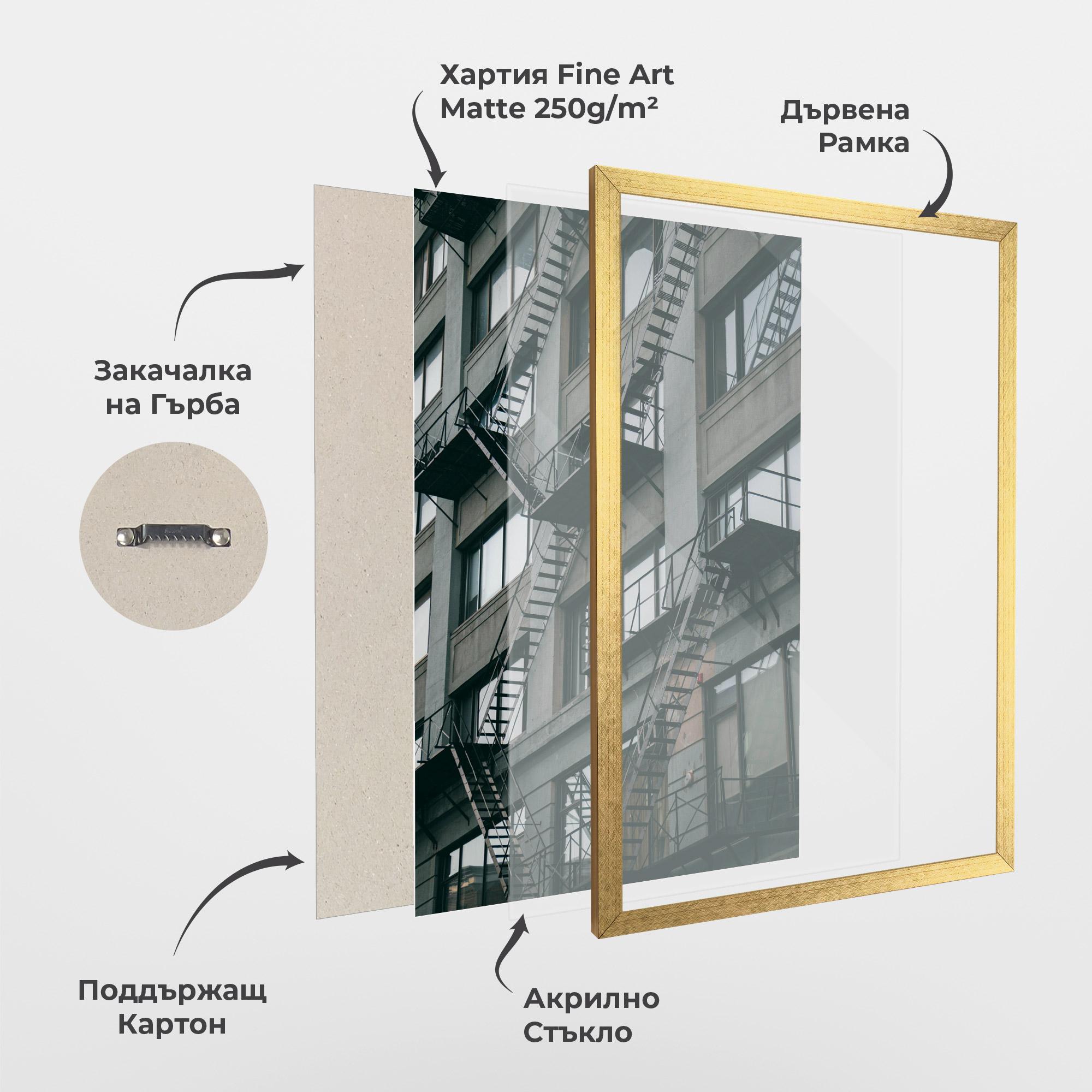 Рамкиран постер Building Stairs mockup 1