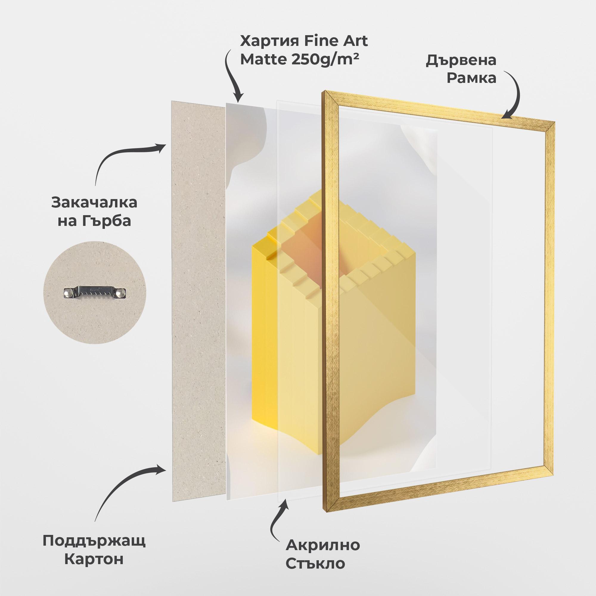 Рамкиран постер Yellow Shape mockup 1