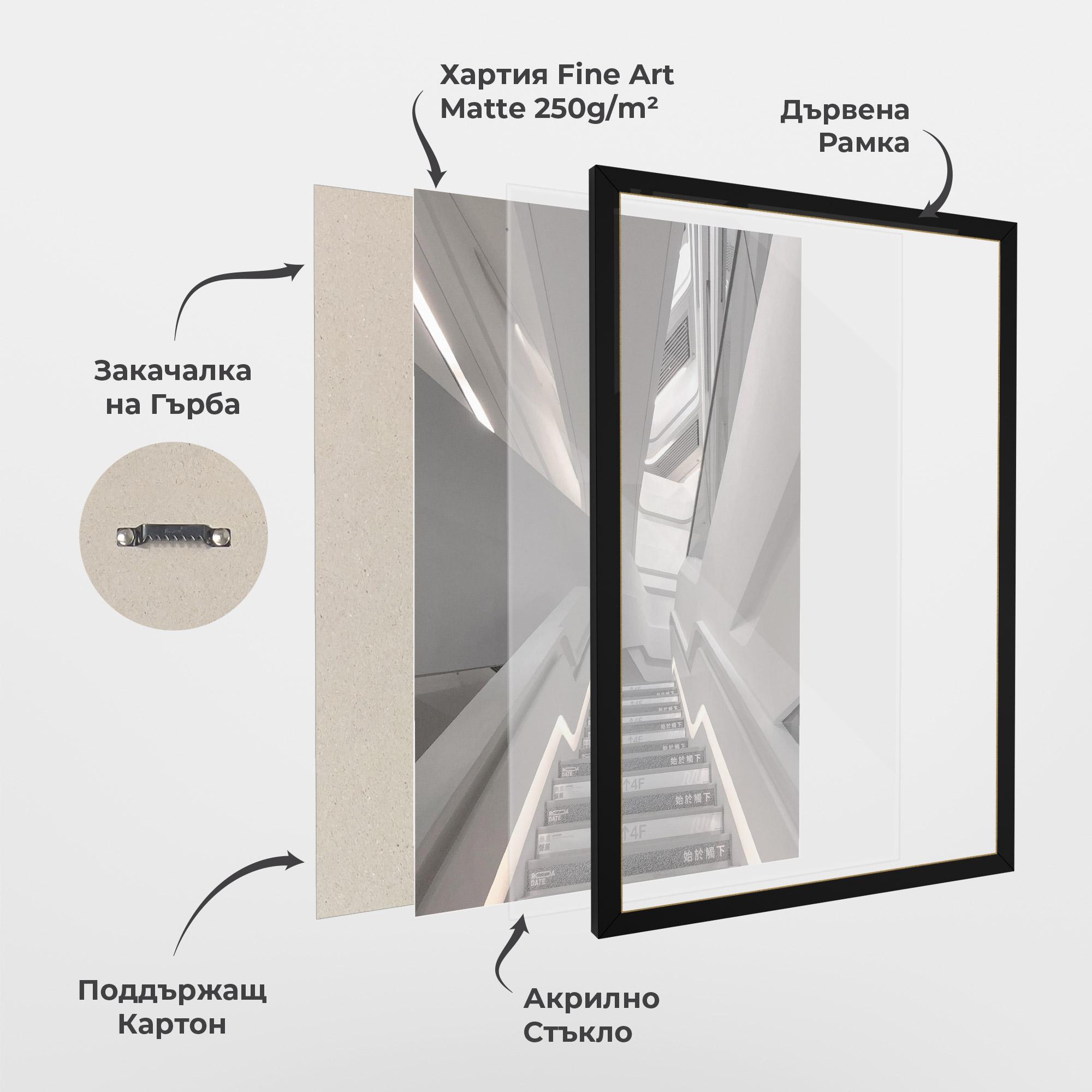 Рамкиран постер White Line Stairs mockup 1