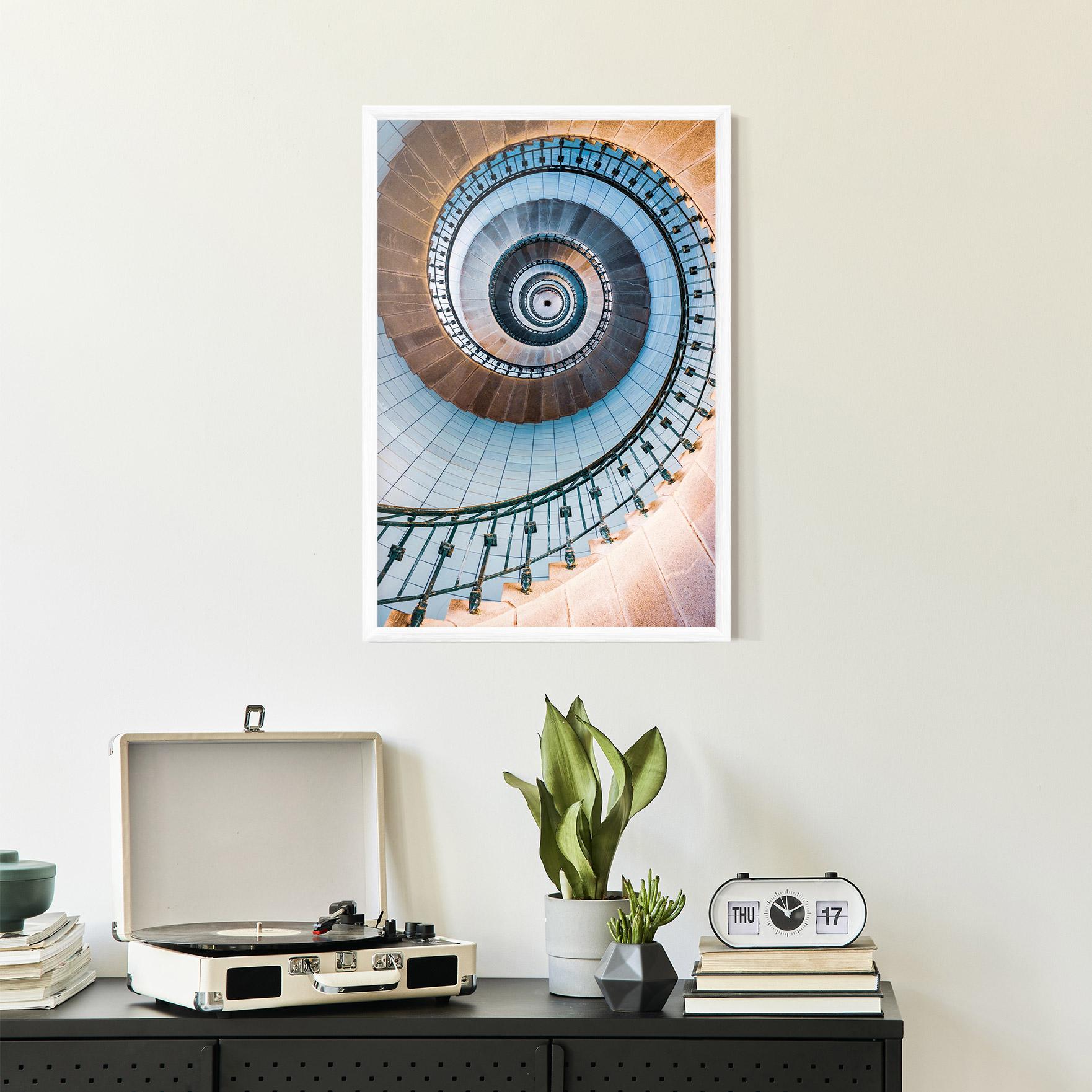 Рамкиран постер Blue Opaline Stairs mockup 2