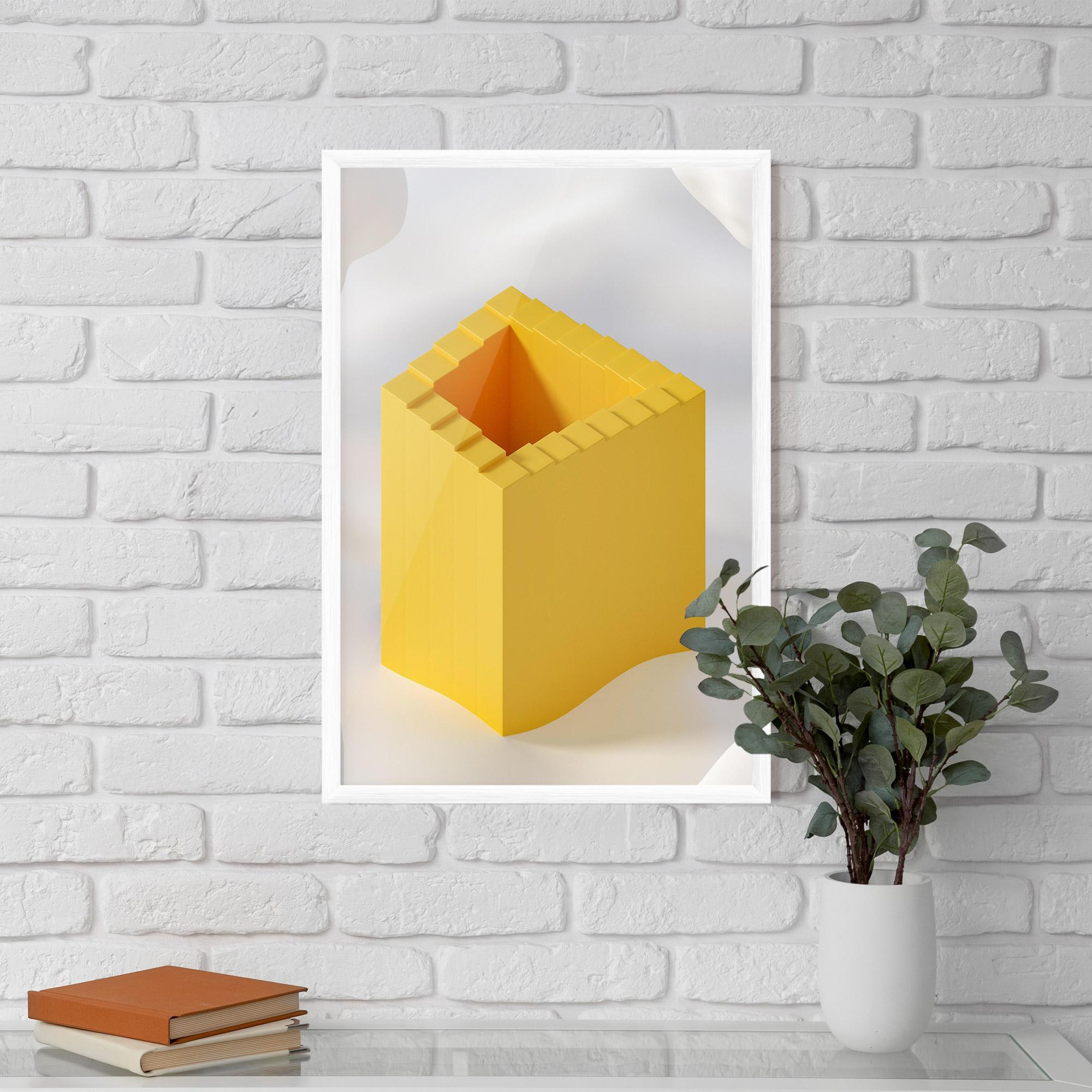 Рамкиран постер Yellow Shape mockup 5