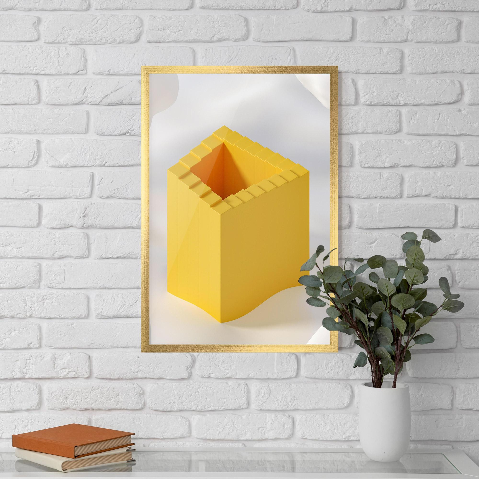 Рамкиран постер Yellow Shape mockup 5
