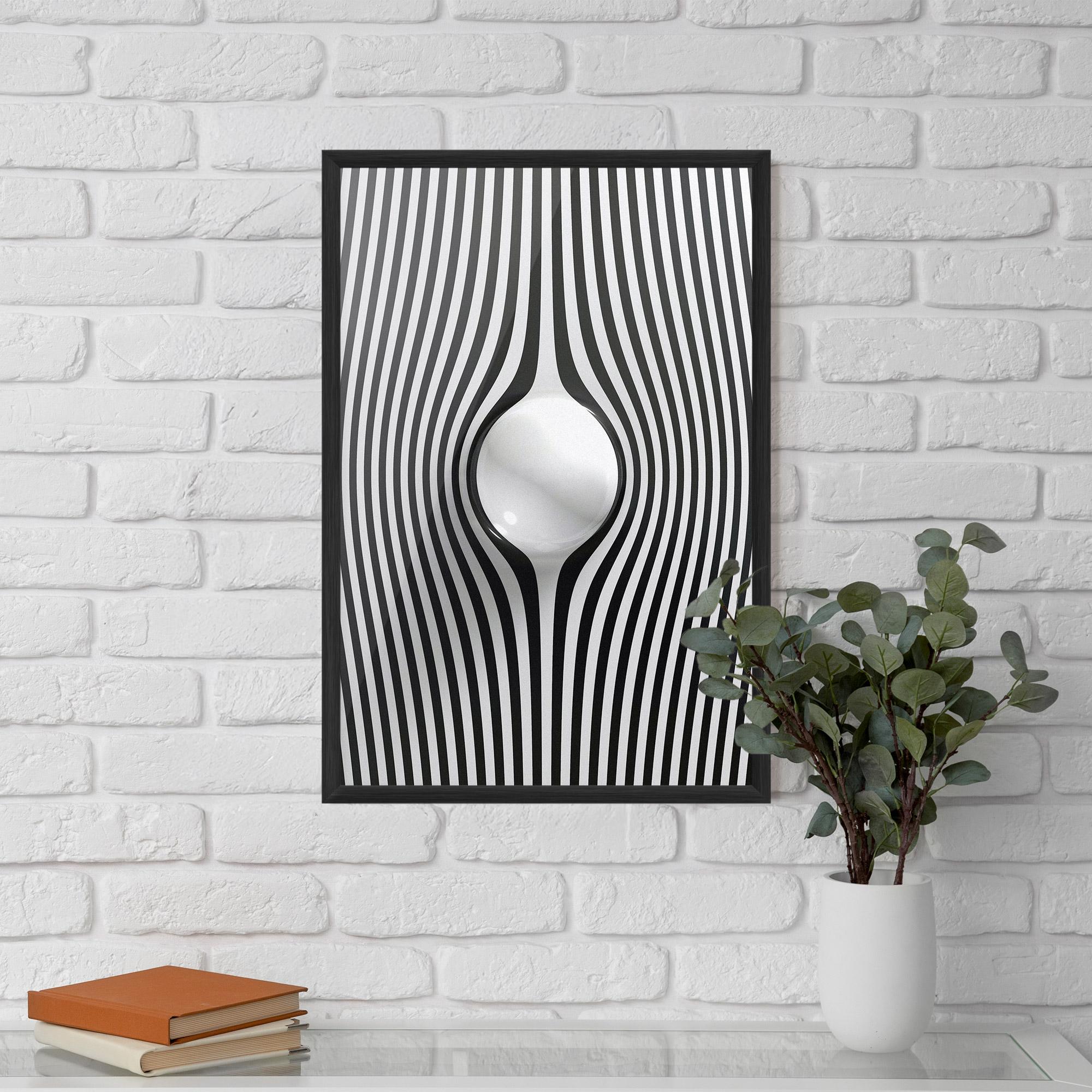 Рамкиран постер White Ball Lines mockup 5