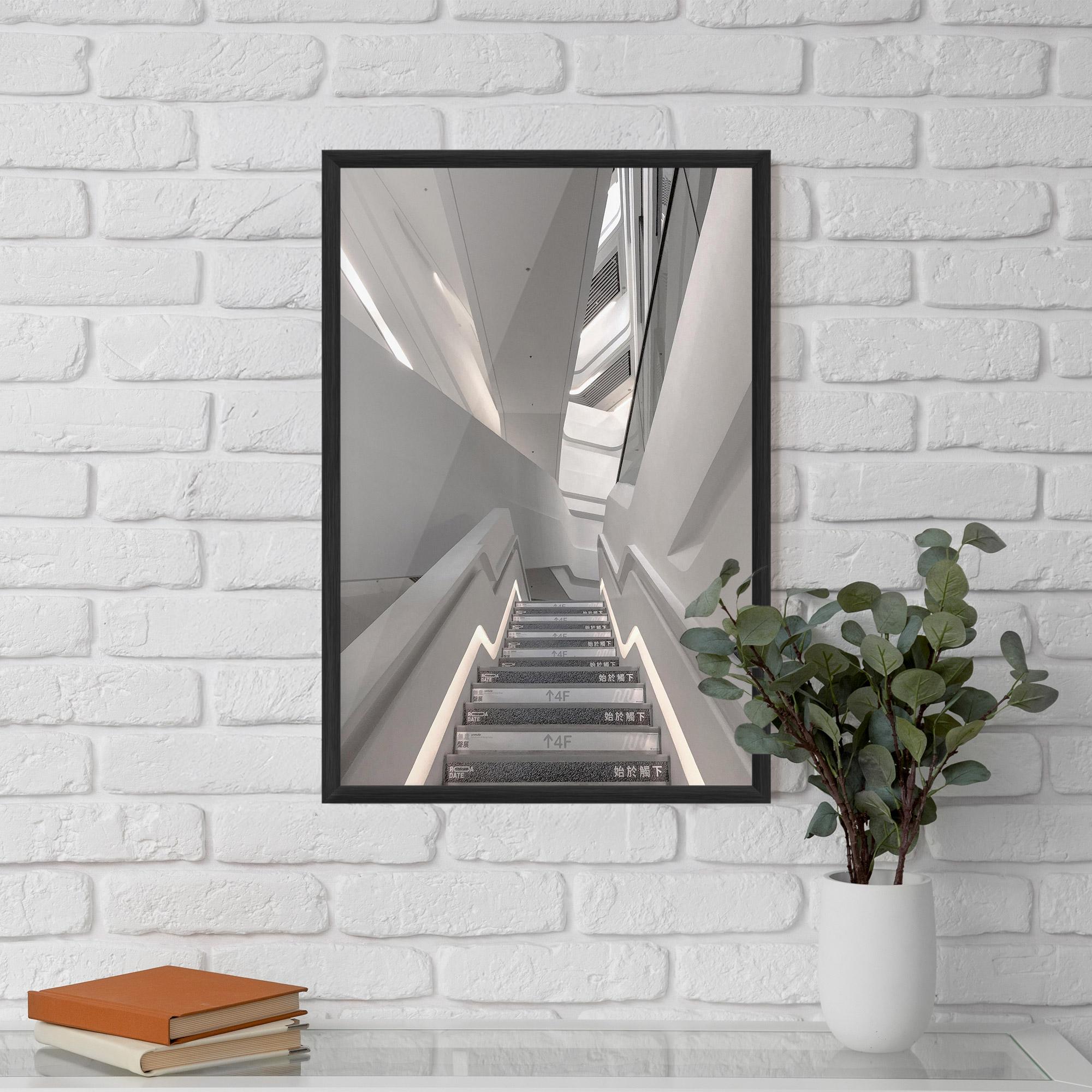 Рамкиран постер White Line Stairs mockup 5