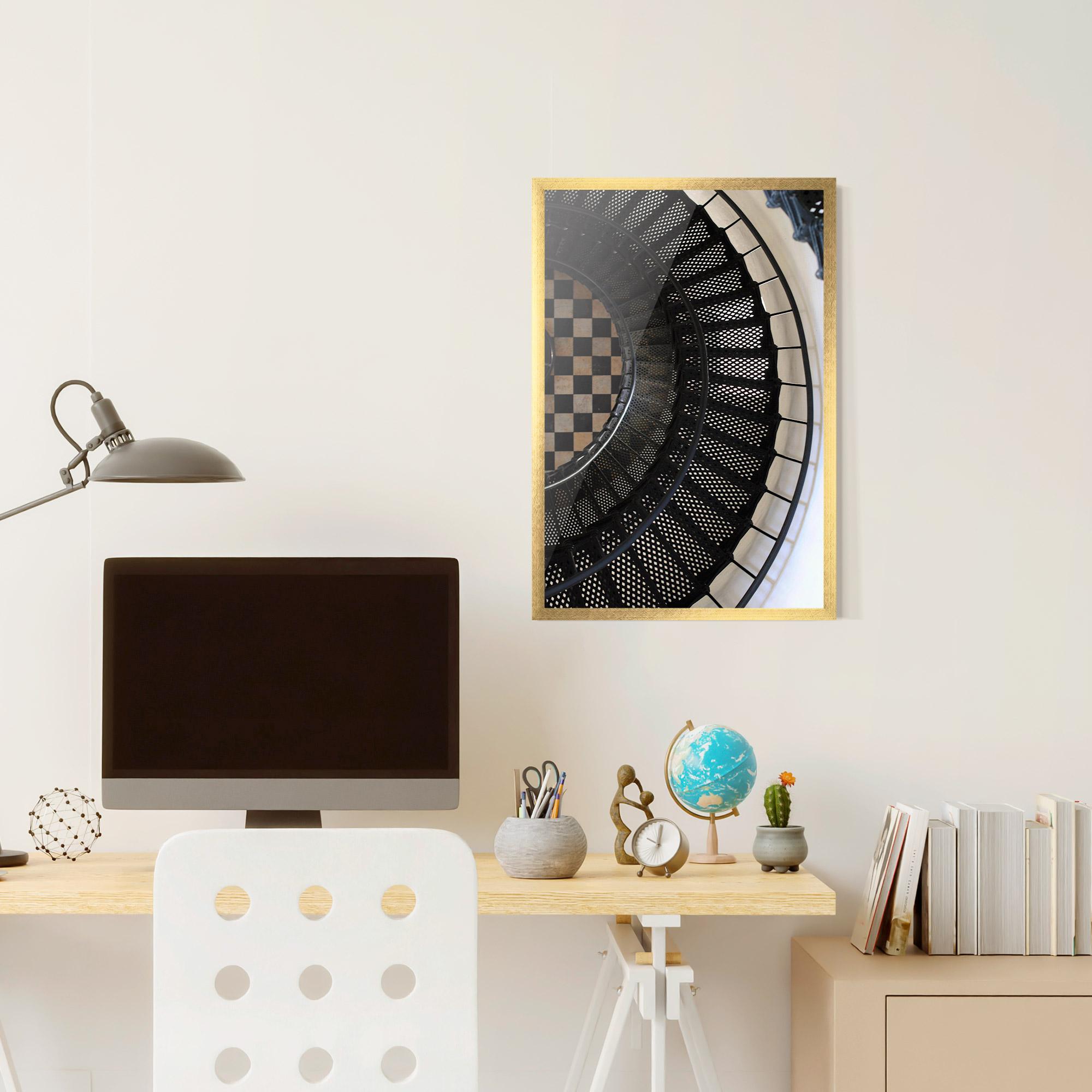 Рамкиран постер Beautiful Black Stairs mockup 6