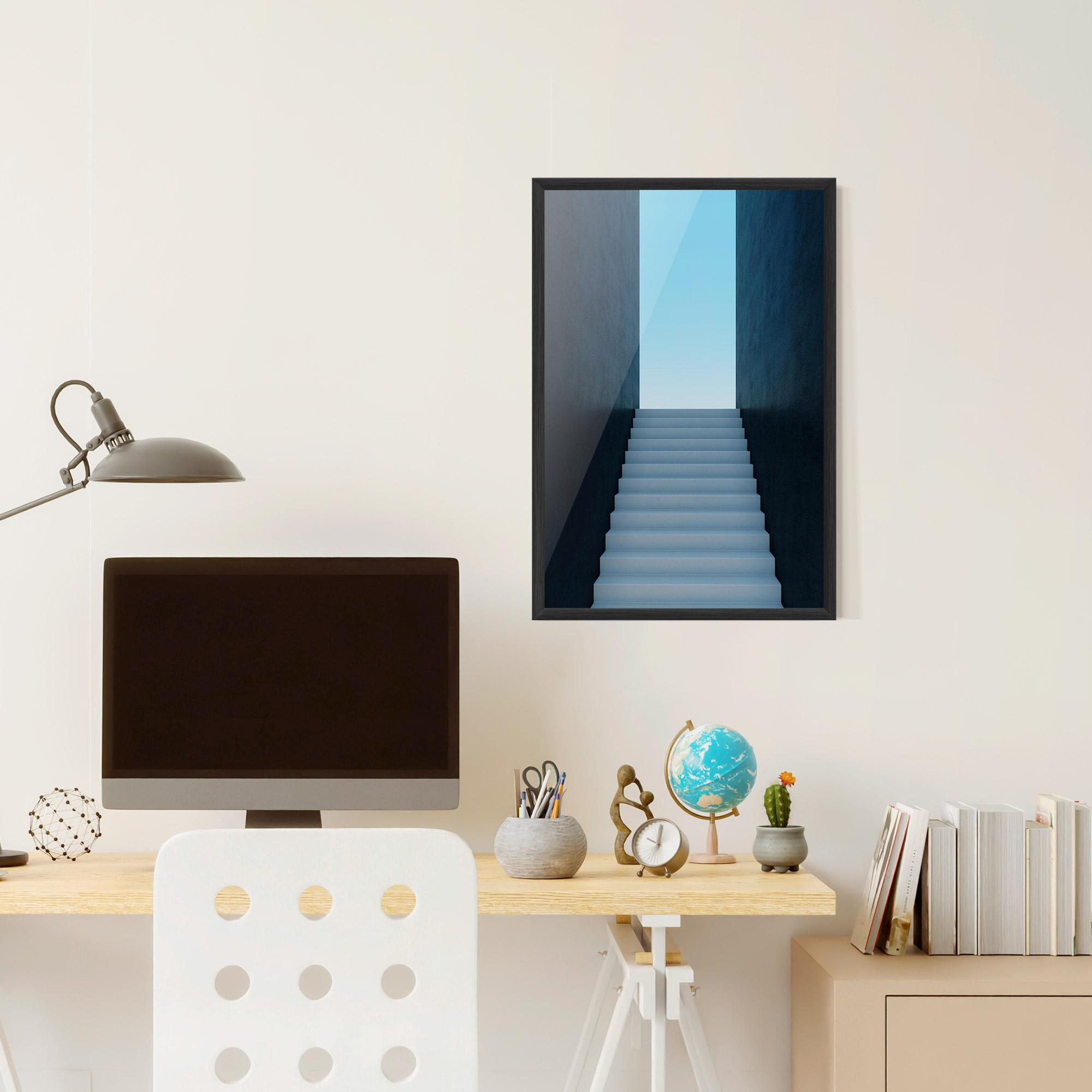 Рамкиран постер Forward Stairs mockup 6