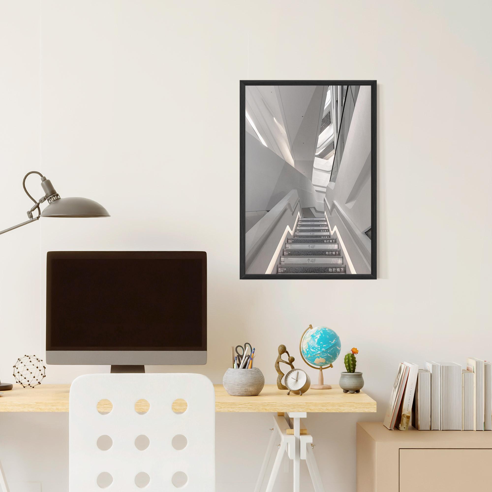Рамкиран постер White Line Stairs mockup 6