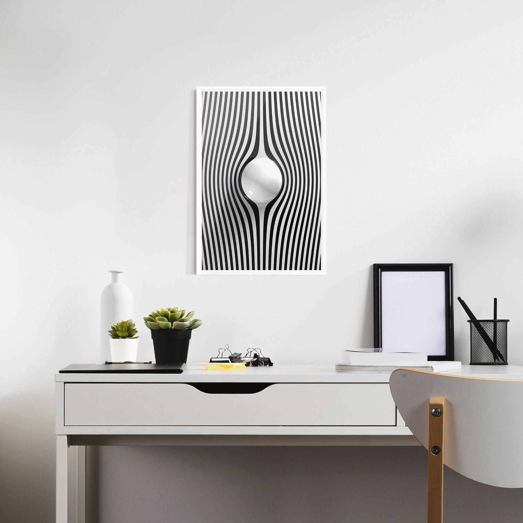 Рамкиран постер White Ball Lines mockup 7