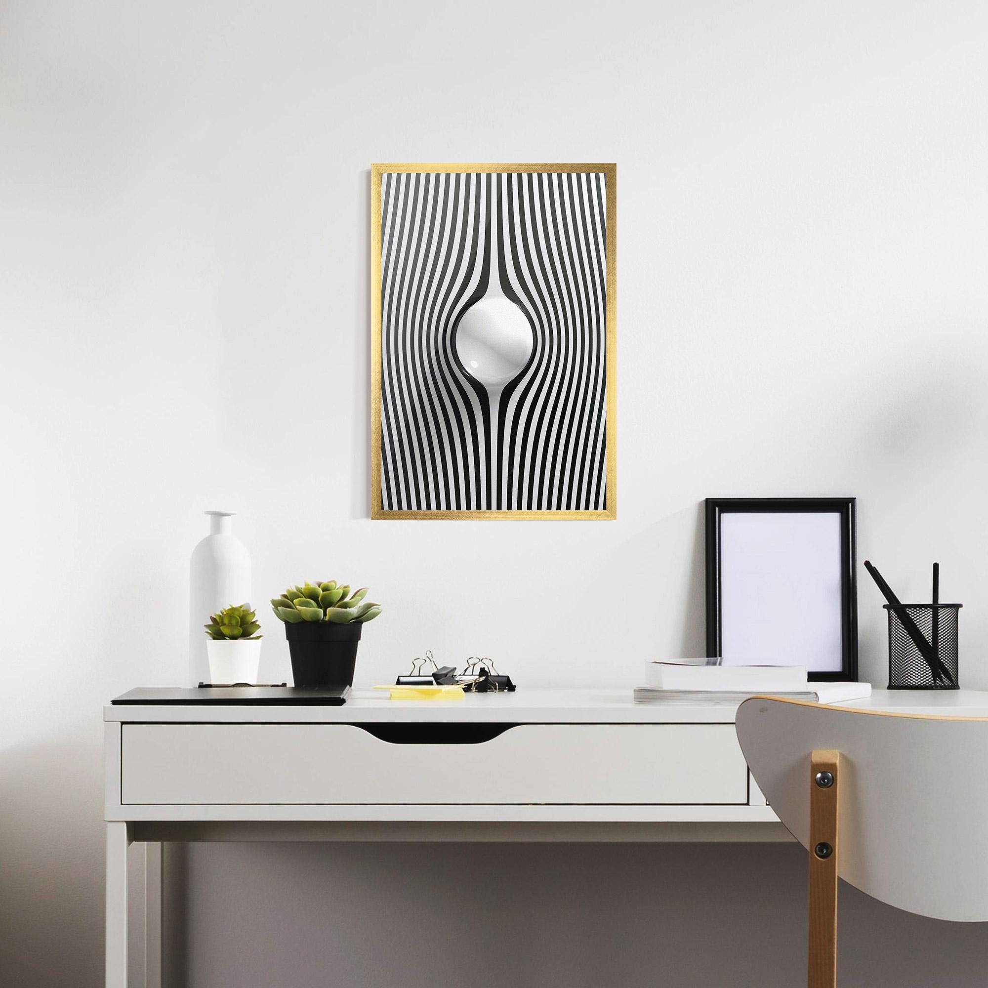 Рамкиран постер White Ball Lines mockup 7