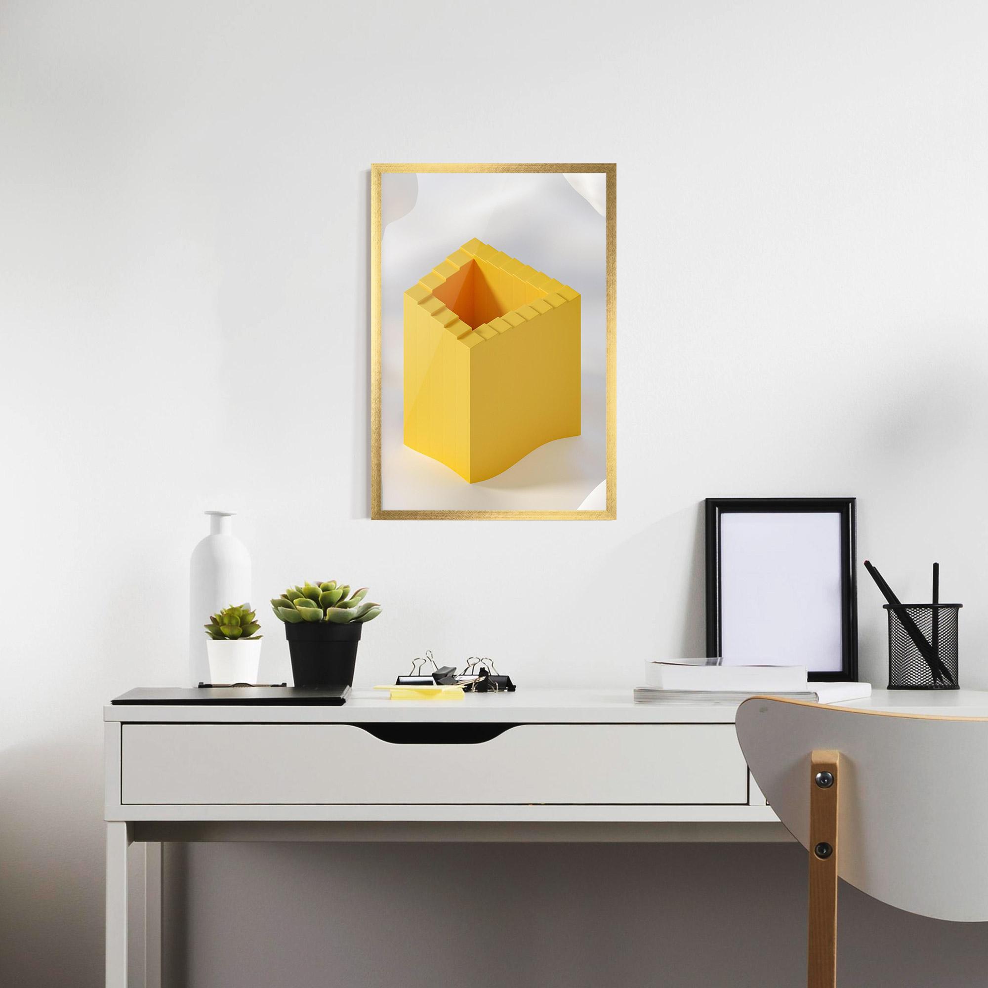 Рамкиран постер Yellow Shape mockup 7