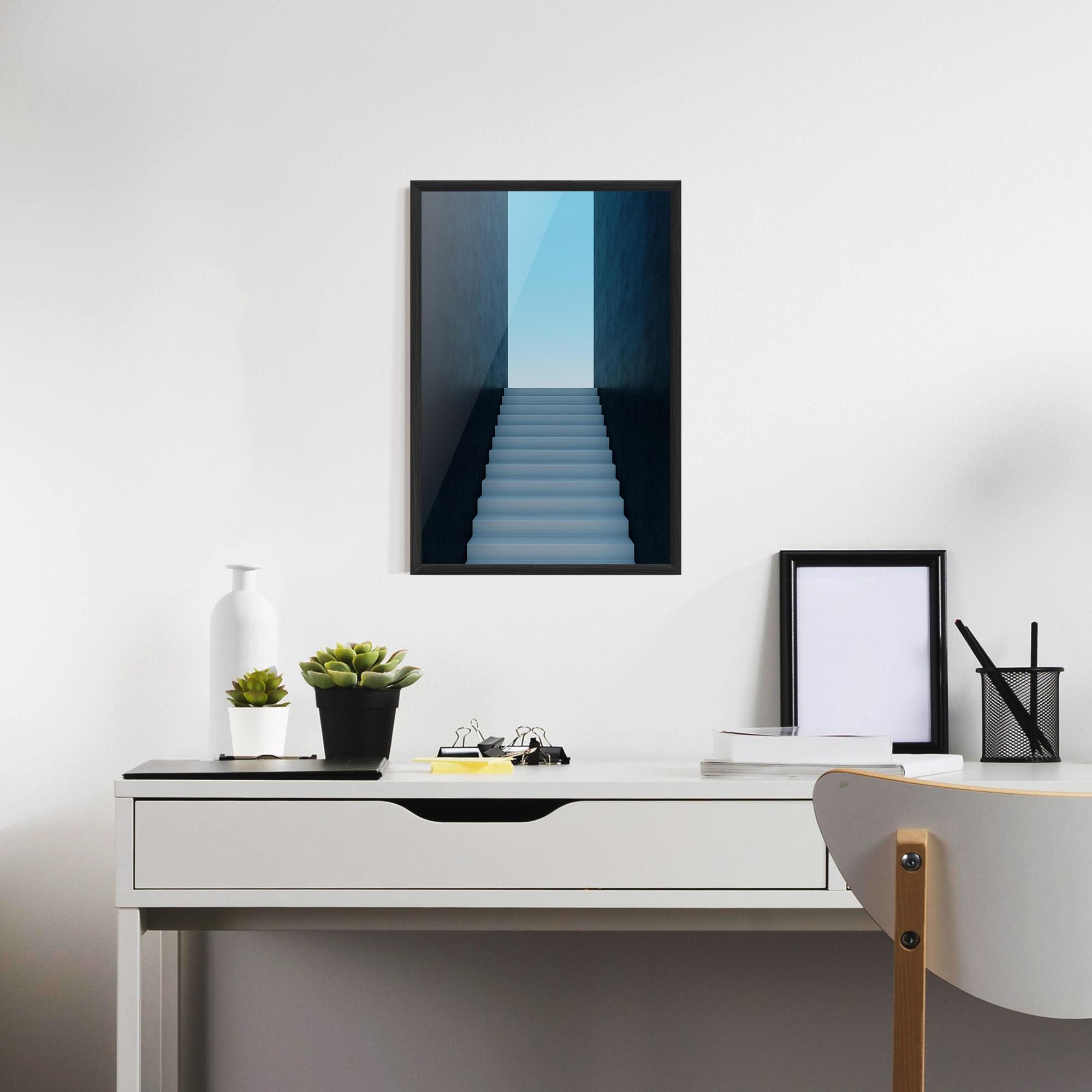 Рамкиран постер Forward Stairs mockup 7