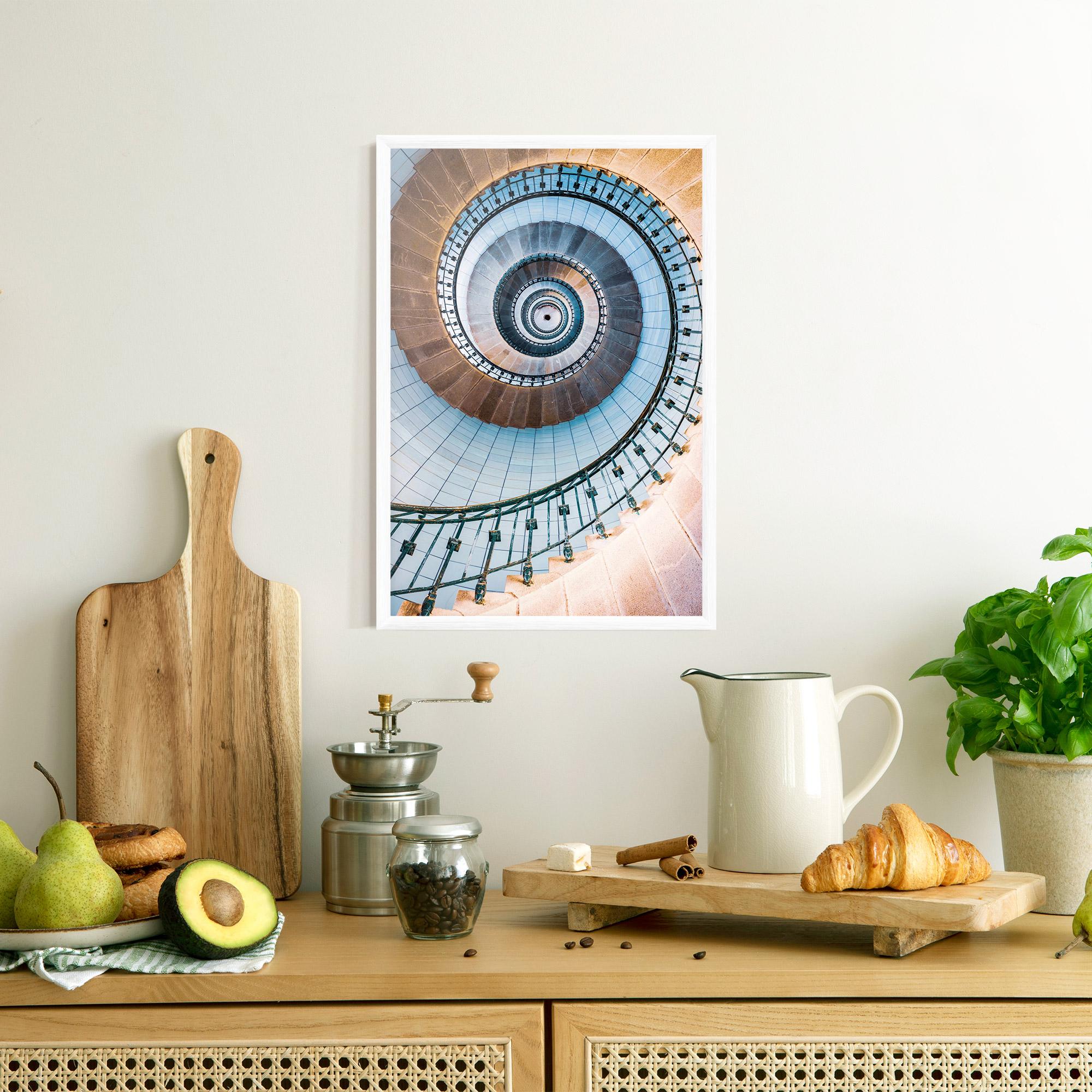 Рамкиран постер Blue Opaline Stairs mockup 8