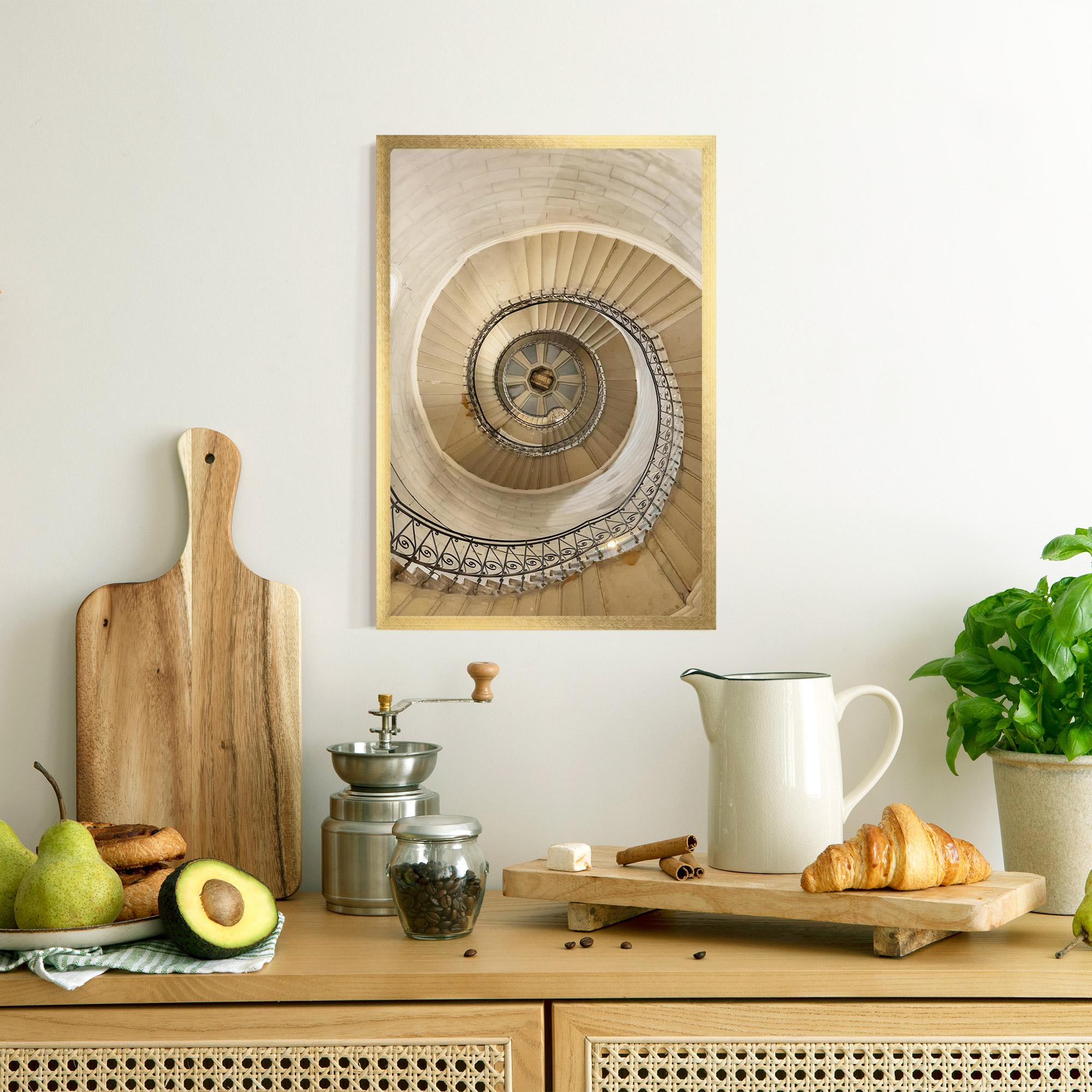 Рамкиран постер Cream Down Stairs mockup 8