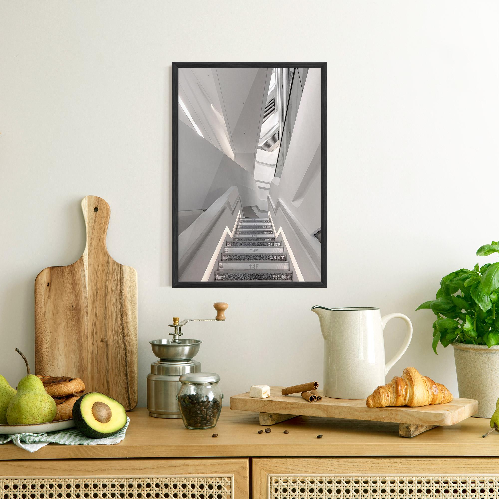 Рамкиран постер White Line Stairs mockup 8