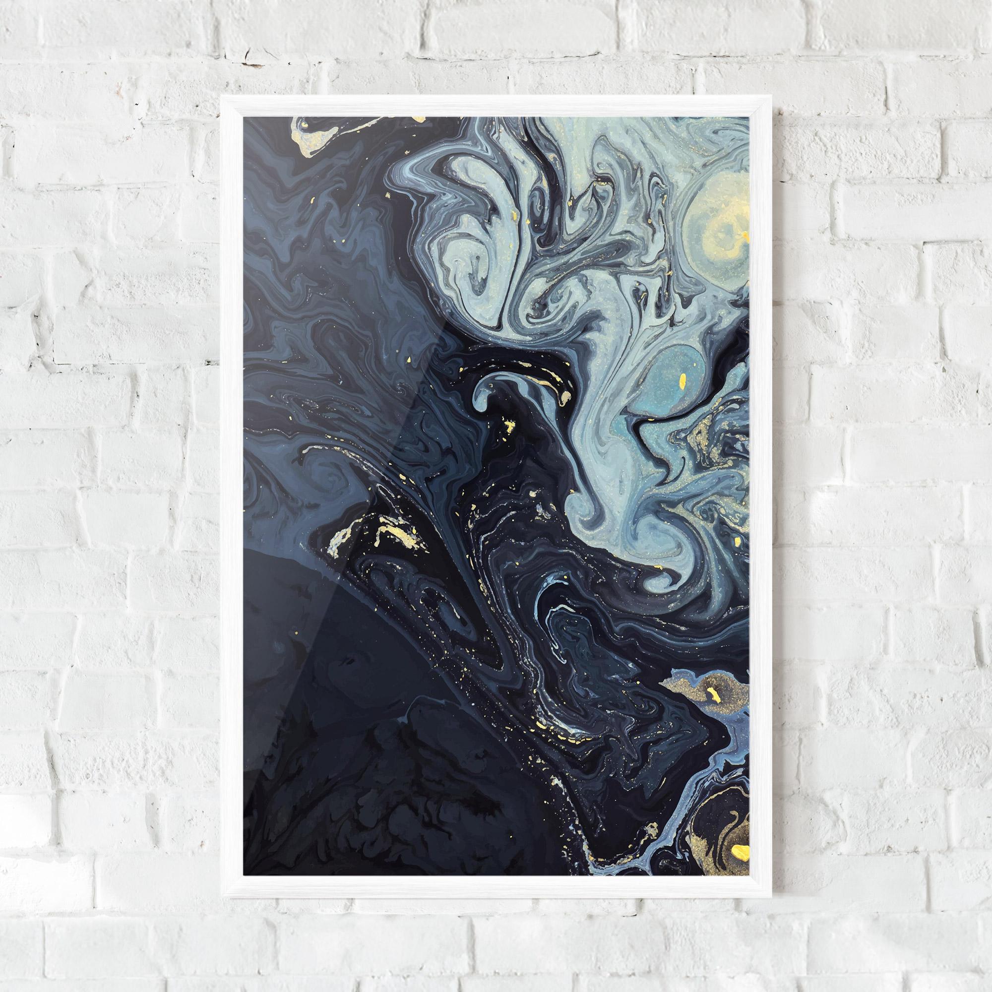 Рамкиран постер Dark Blue Painting mockup 0