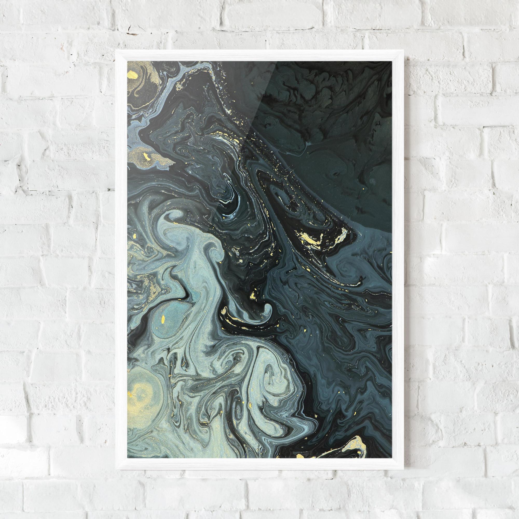 Рамкиран постер Dark Green Painting mockup 0