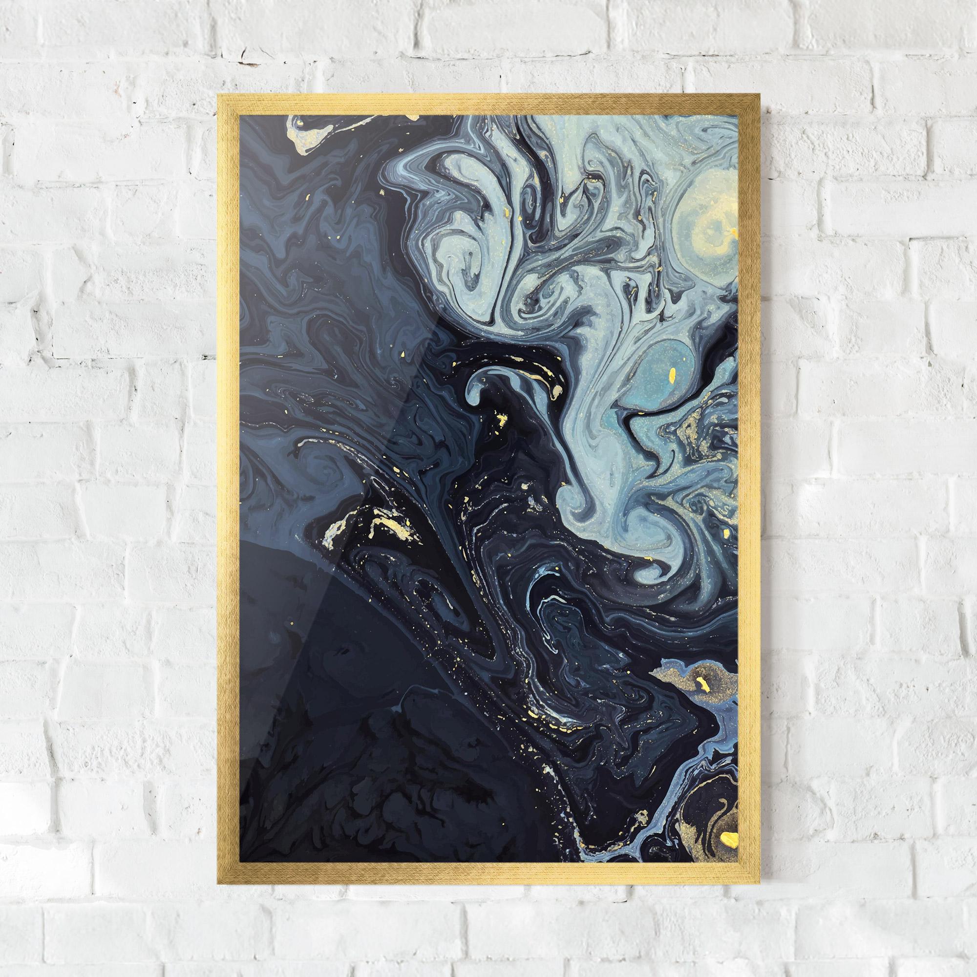 Рамкиран постер Dark Blue Painting mockup 0