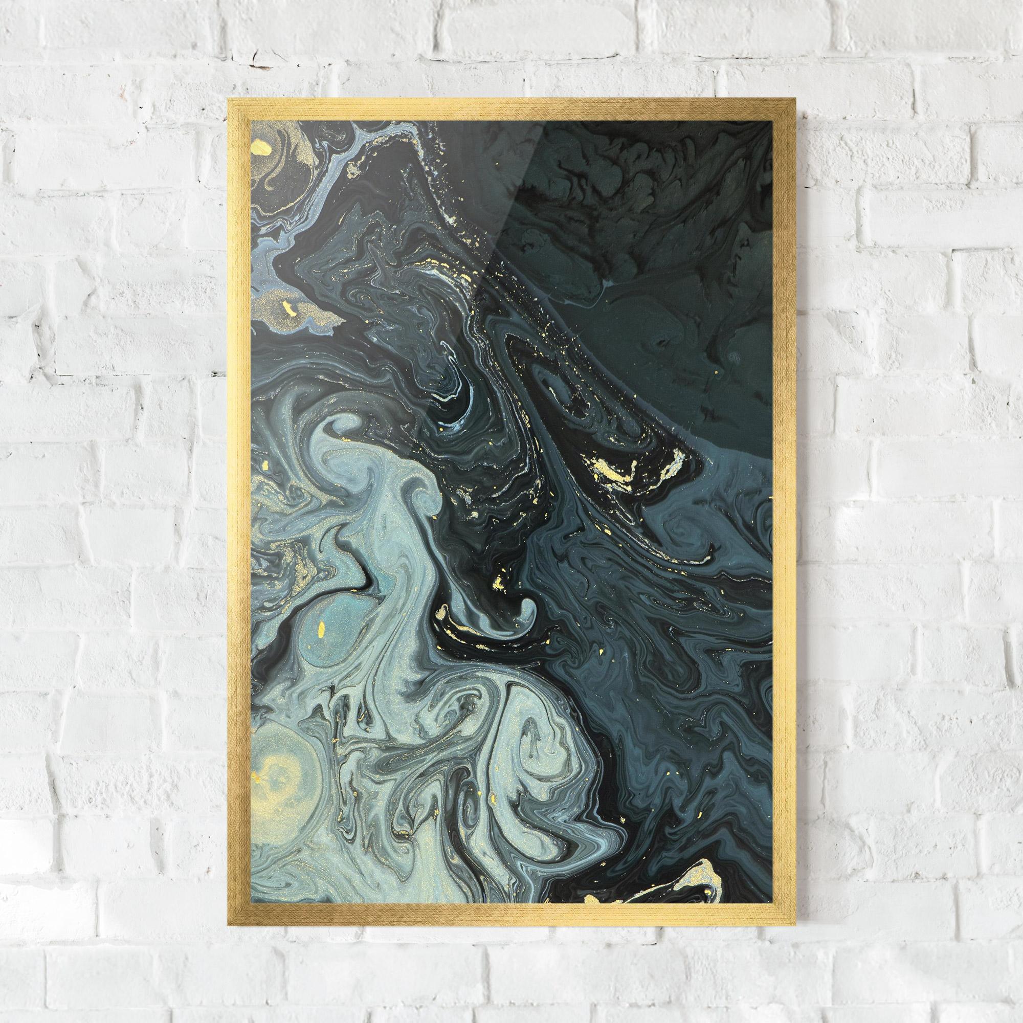 Рамкиран постер Dark Green Painting mockup 0