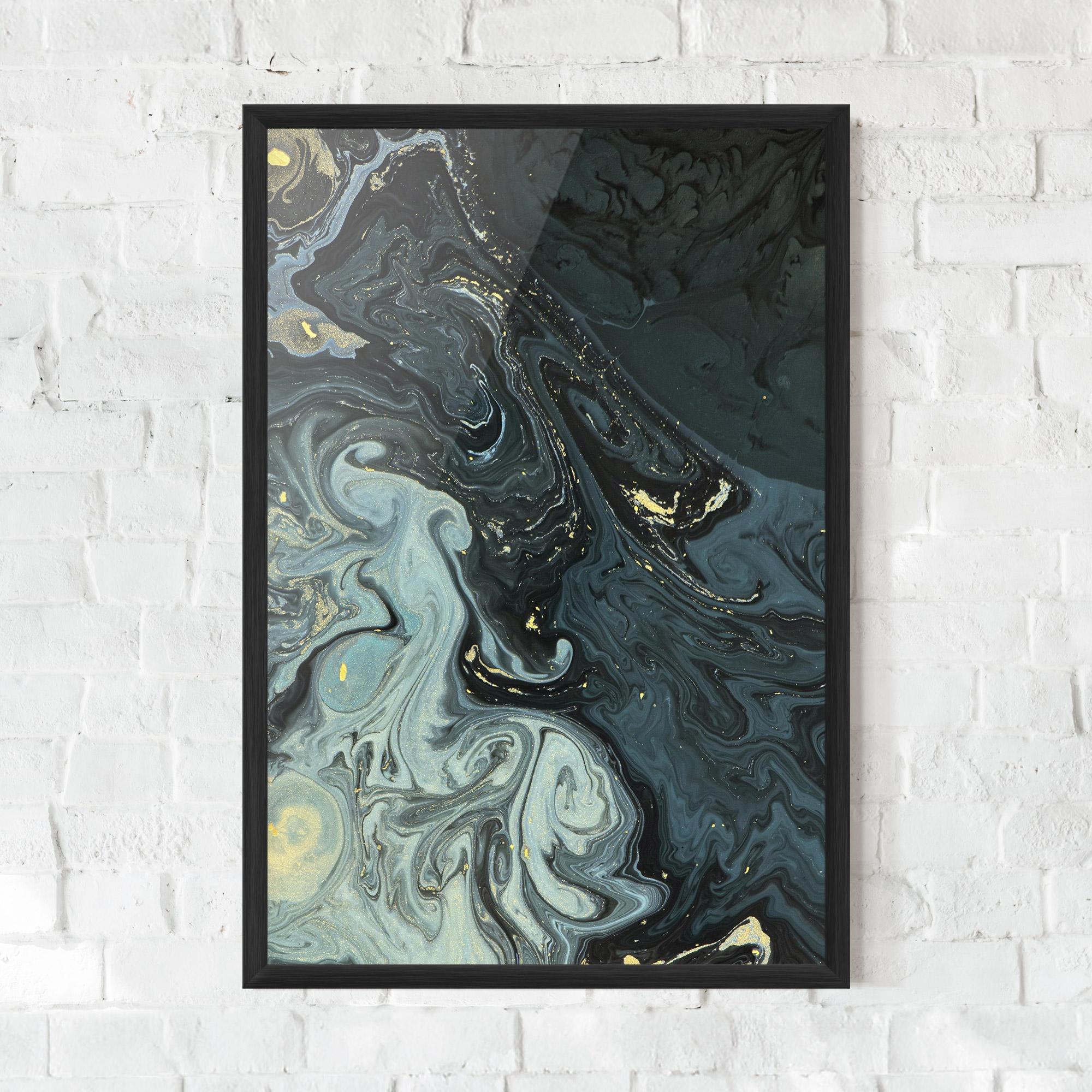 Рамкиран постер Dark Green Painting mockup 0