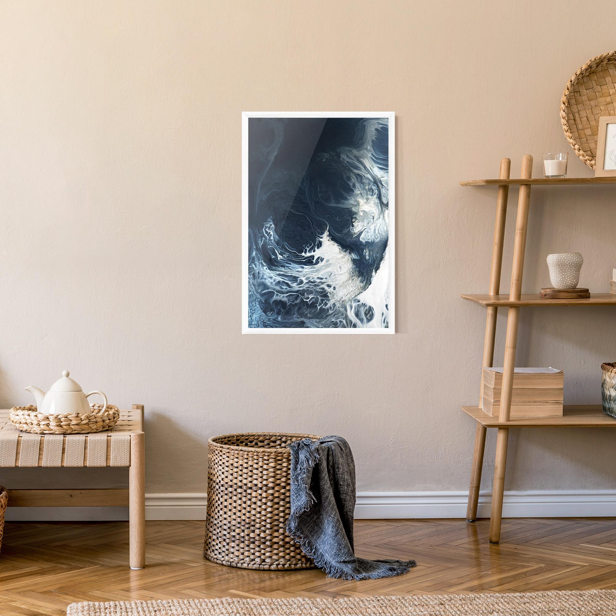 Рамкиран постер Dark Blue Wave mockup 9