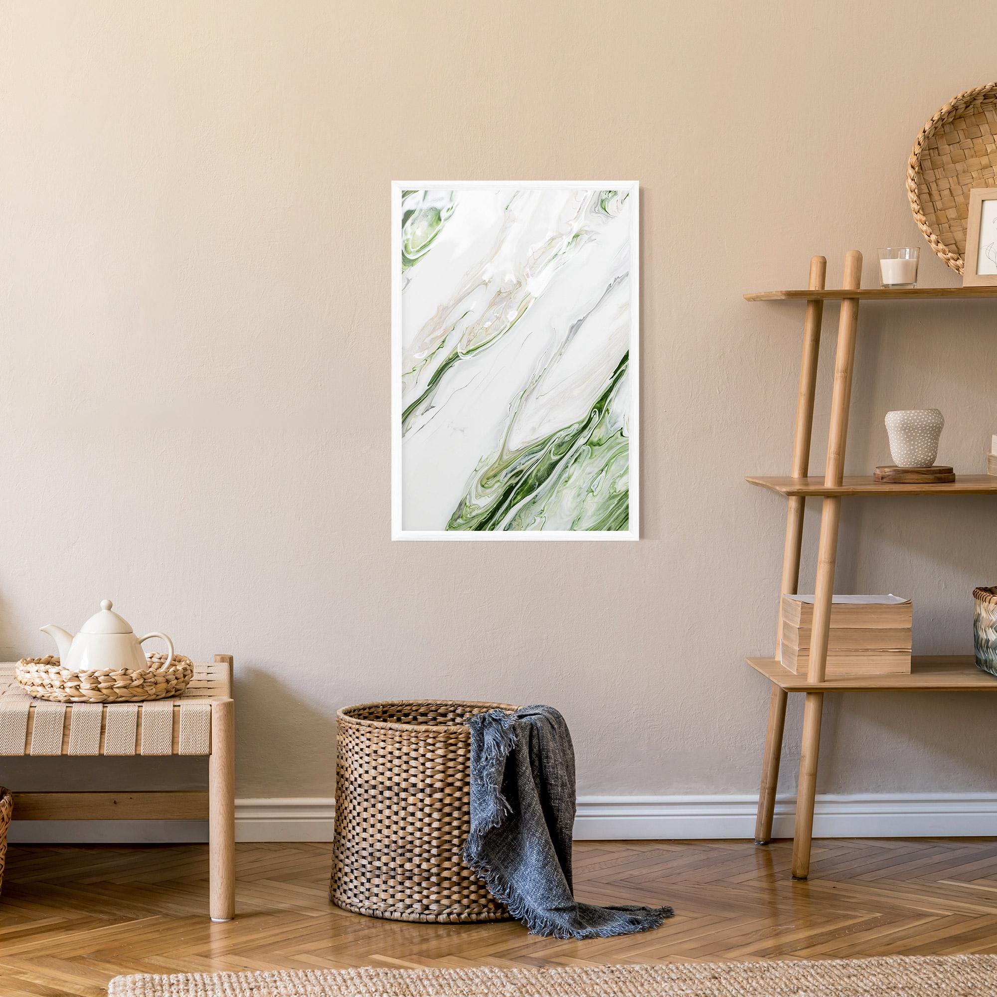 Рамкиран постер Light Green Liquid mockup 9