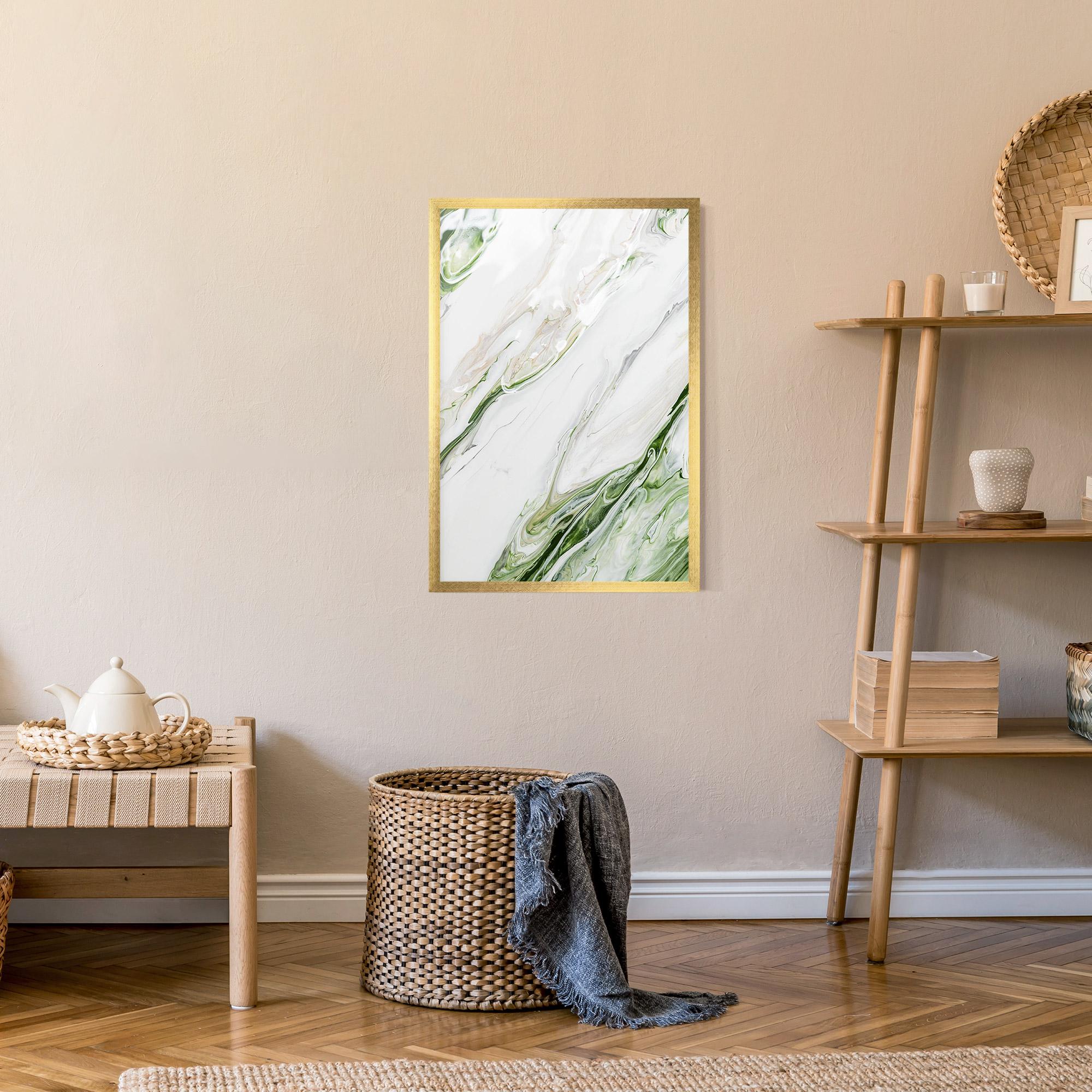 Рамкиран постер Light Green Liquid mockup 9