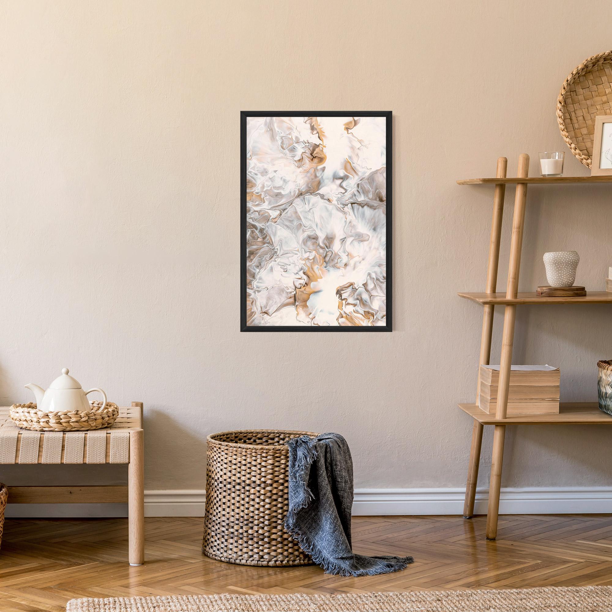 Рамкиран постер White Gold Abstract mockup 9