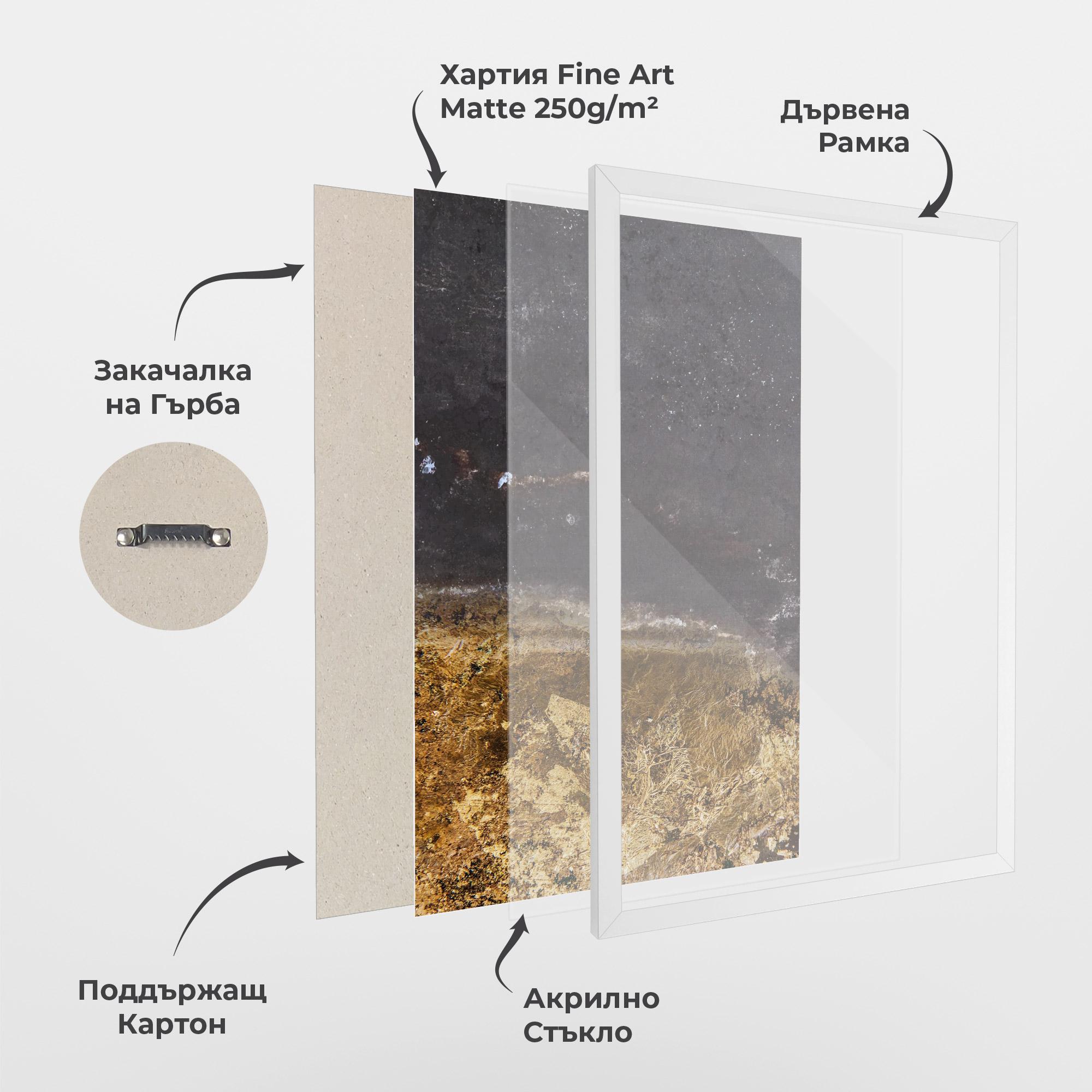 Рамкиран постер Gold Dark Grey mockup 1