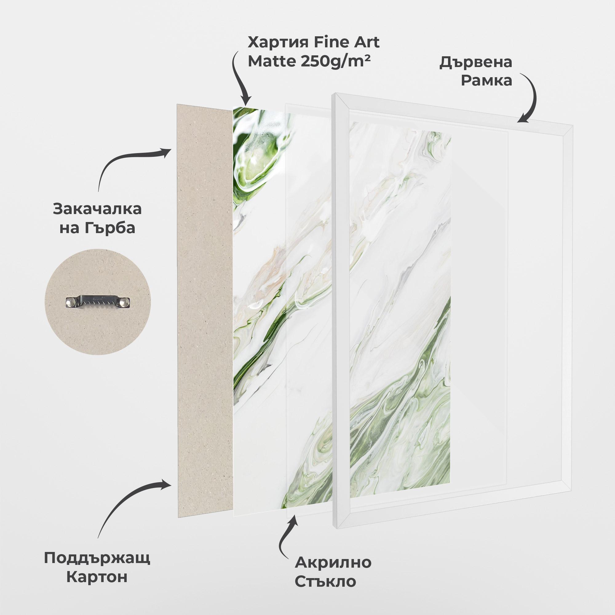 Рамкиран постер Light Green Liquid mockup 1