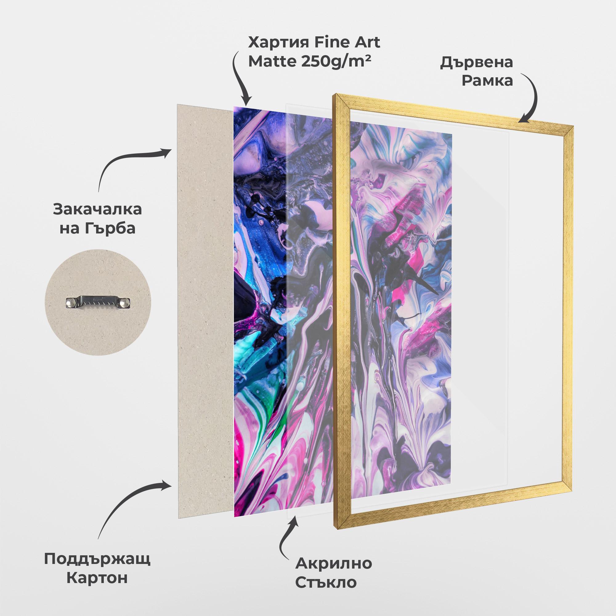 Рамкиран постер Abstract Rose Colours mockup 1