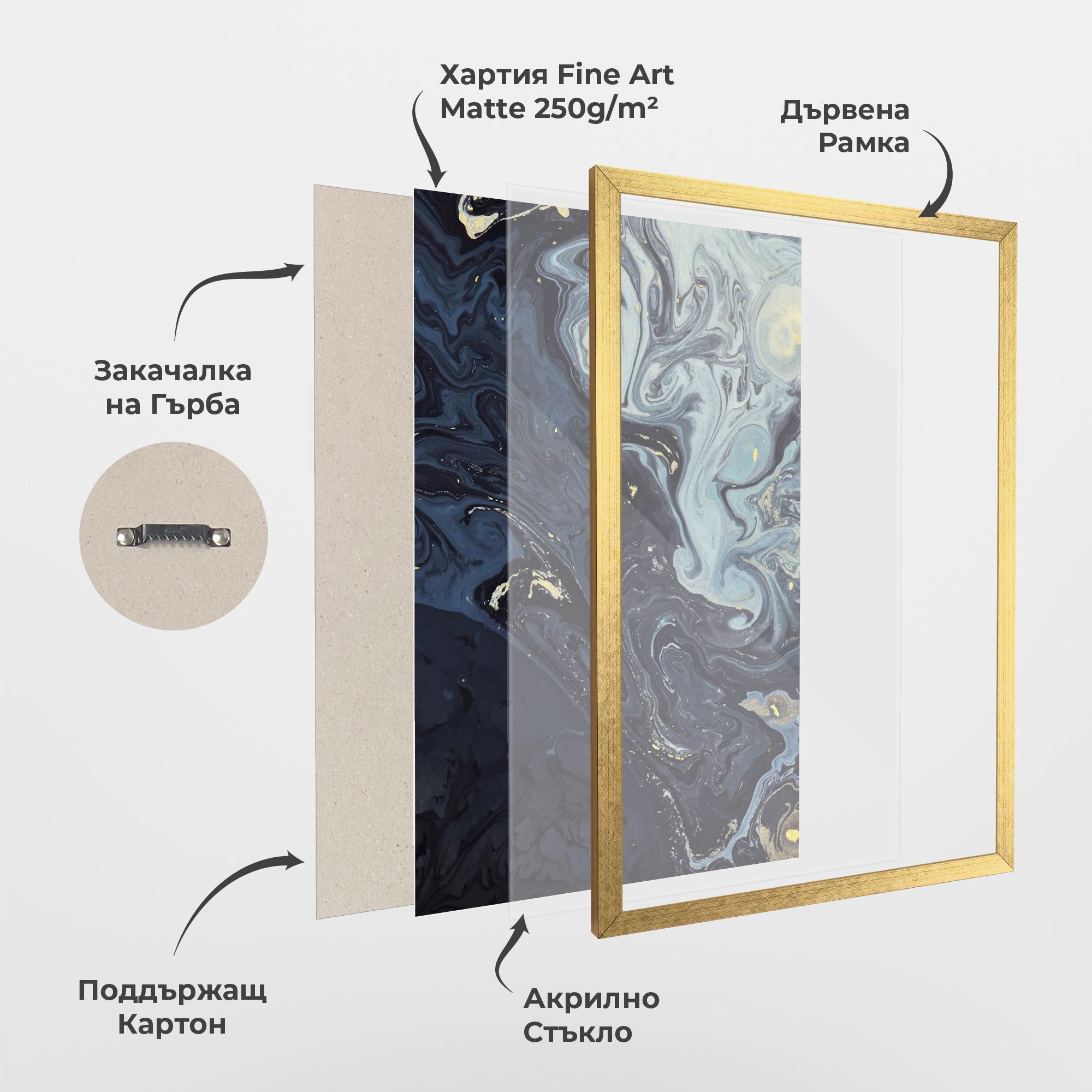 Рамкиран постер Dark Blue Painting mockup 1