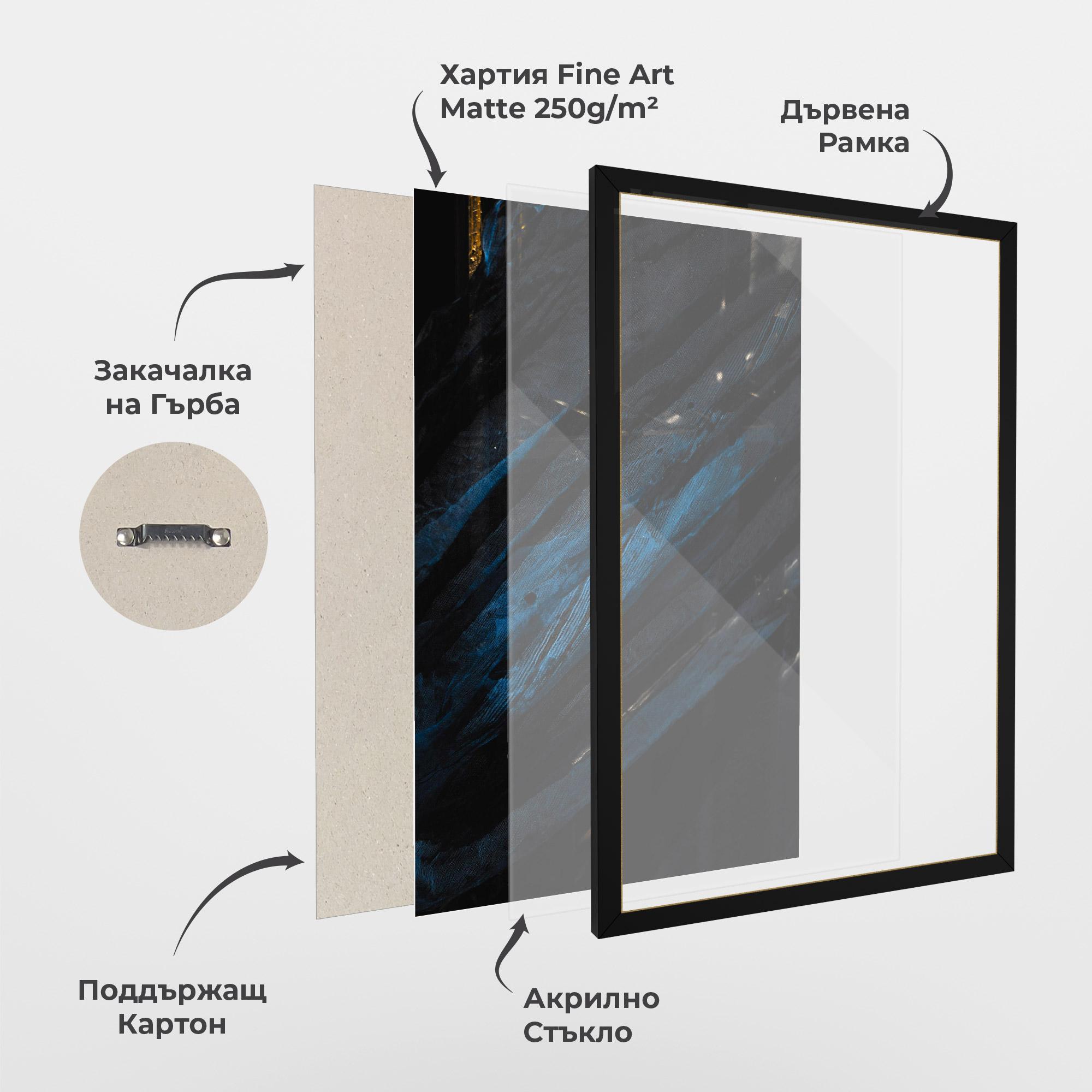Рамкиран постер Blue Lines mockup 1