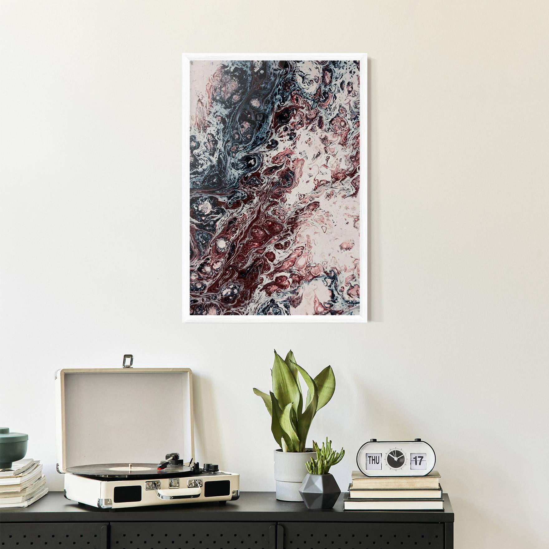 Рамкиран постер Abstract Dark Red mockup 2