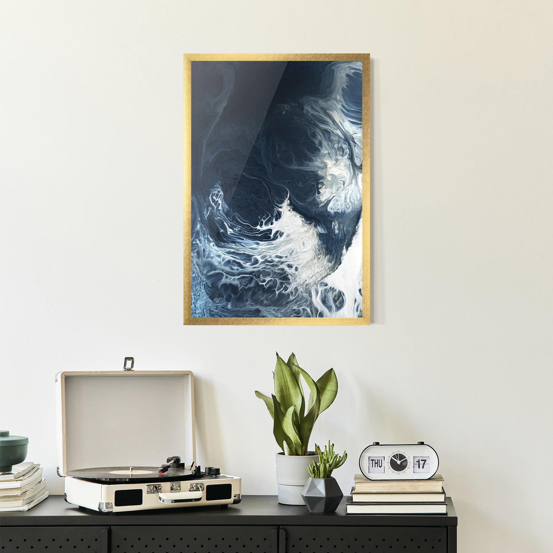 Рамкиран постер Dark Blue Wave mockup 2