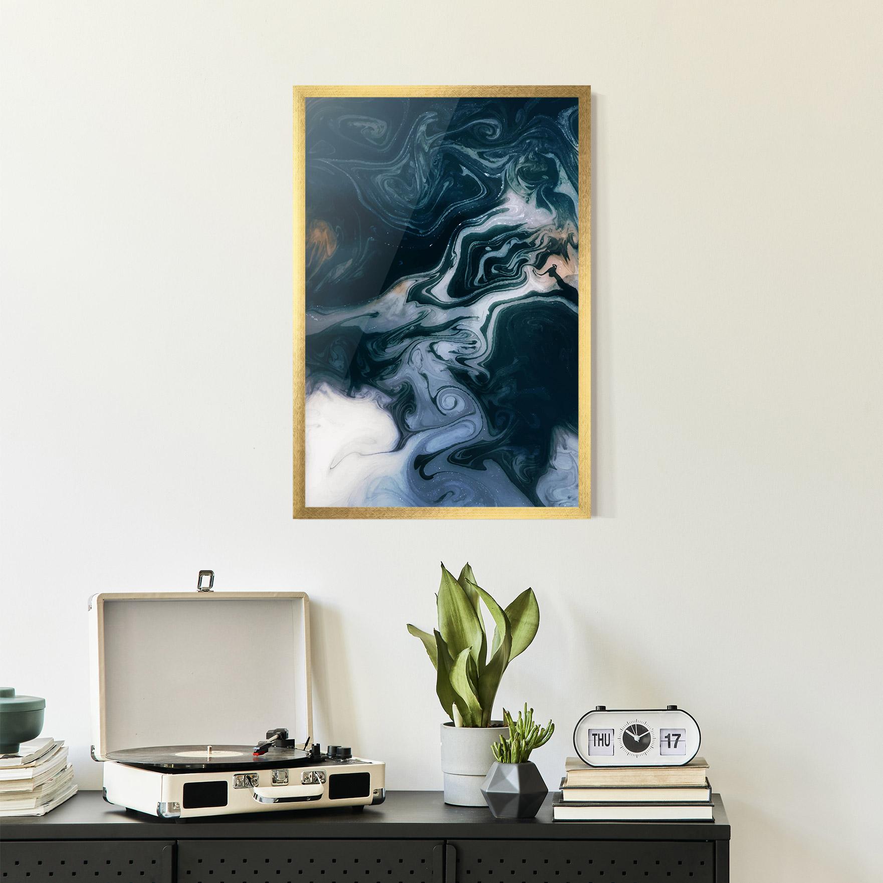 Рамкиран постер Dark Blue With White mockup 2