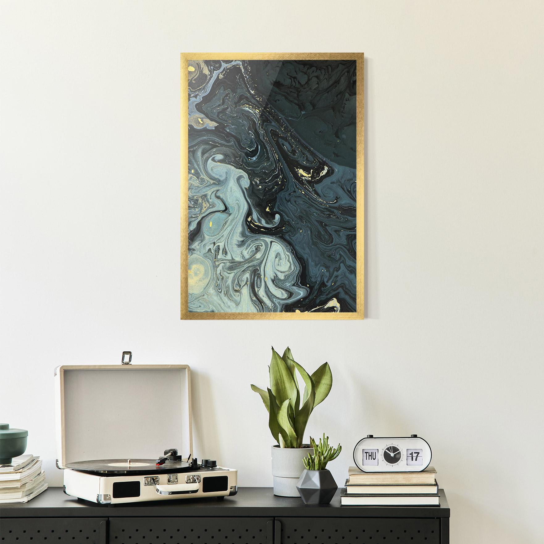 Рамкиран постер Dark Green Painting mockup 2