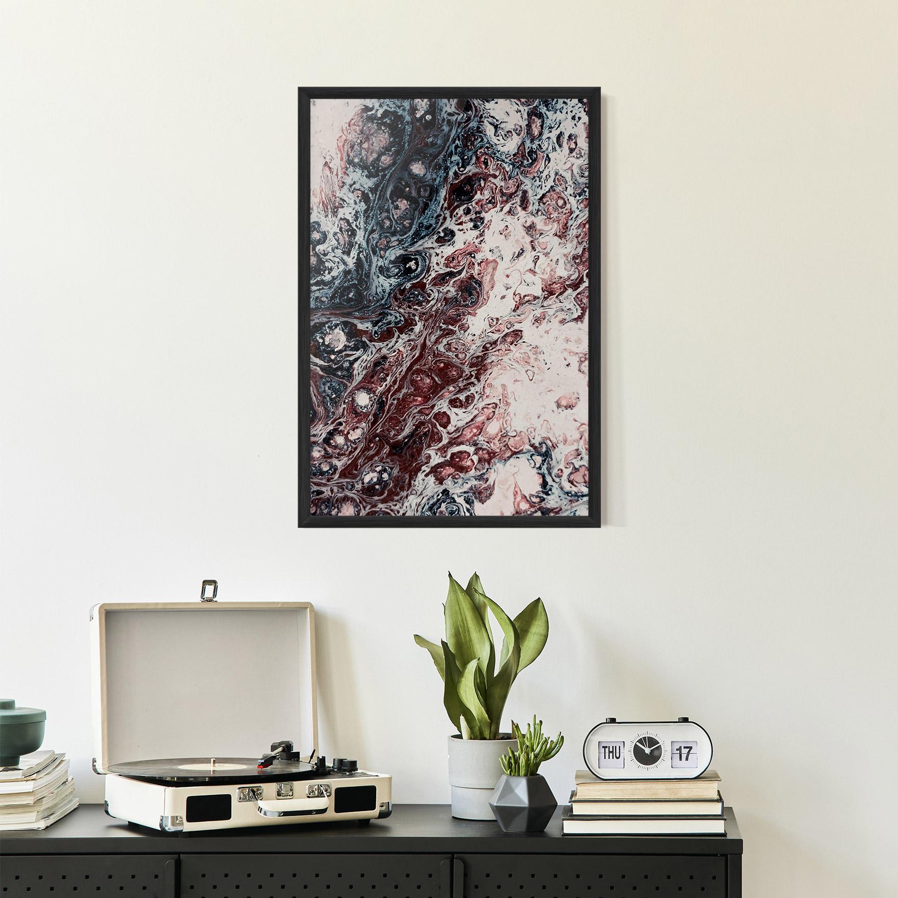 Рамкиран постер Abstract Dark Red mockup 2