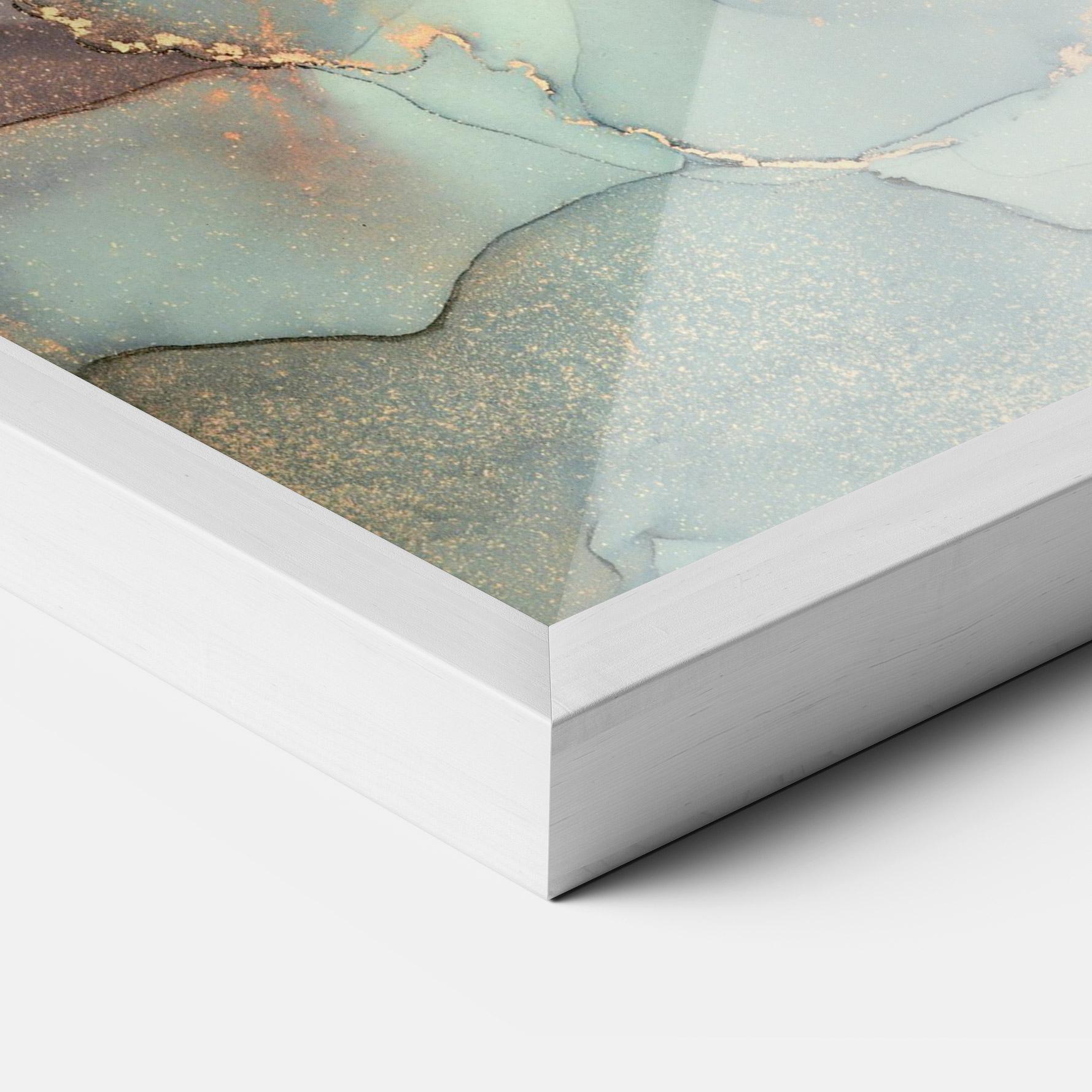 Рамкиран постер Abstract Turquoise Marble mockup 3