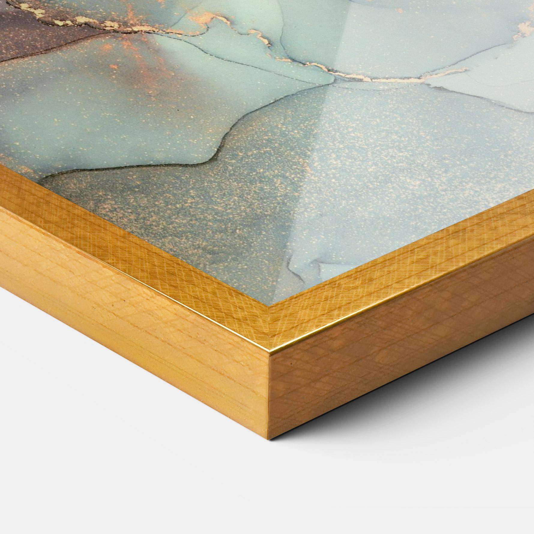 Рамкиран постер Abstract Turquoise Marble mockup 3
