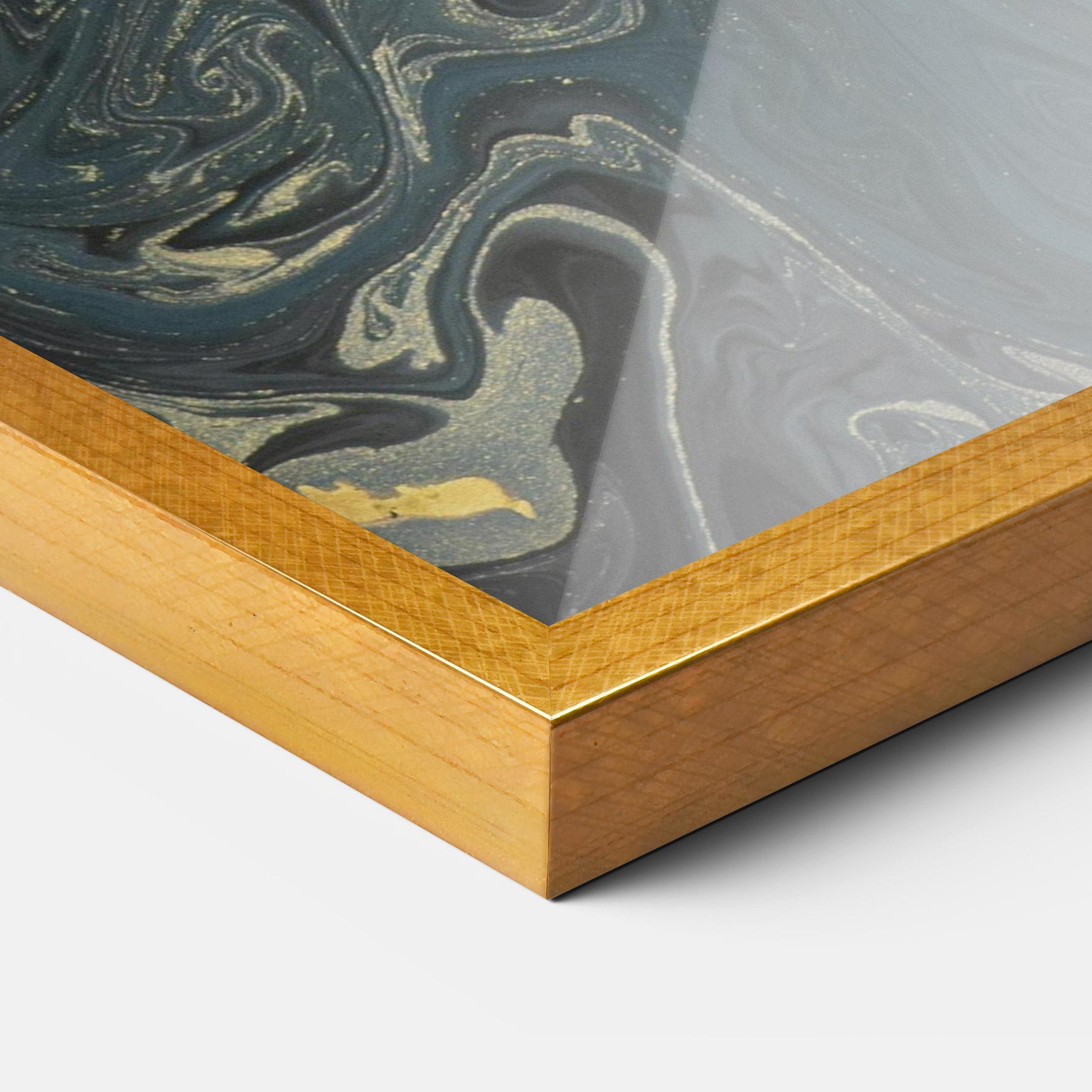 Рамкиран постер Dark Blue Marble mockup 3