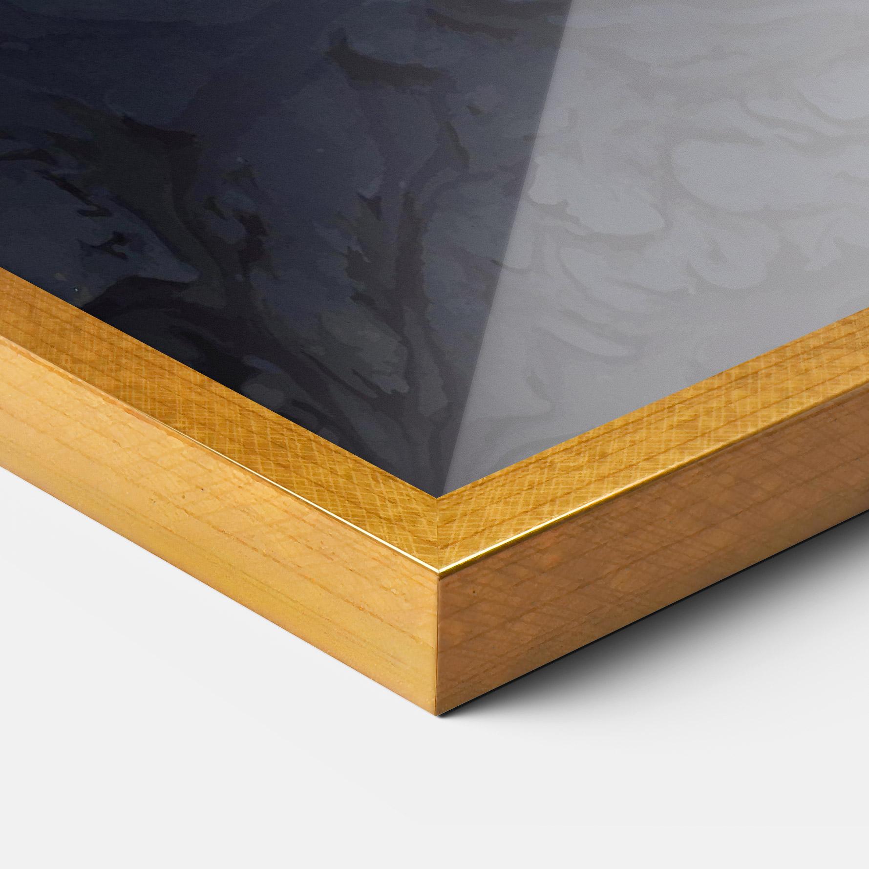 Рамкиран постер Dark Blue Painting mockup 3