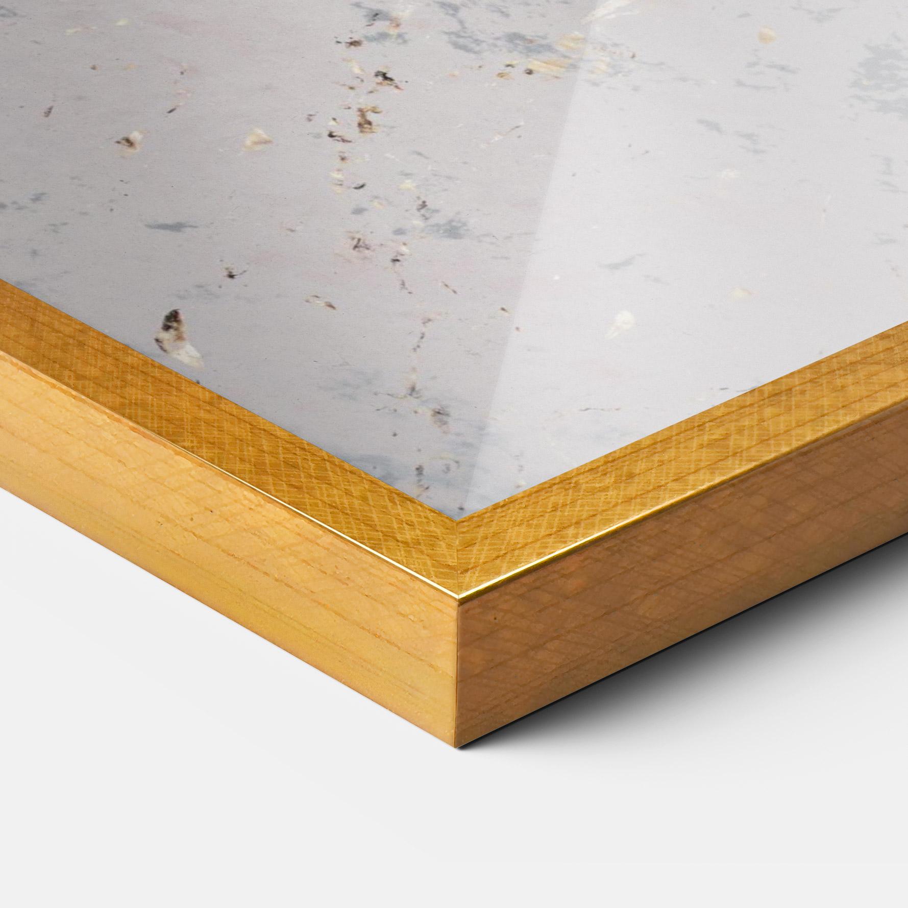 Рамкиран постер Light Blue Golden Lines mockup 3